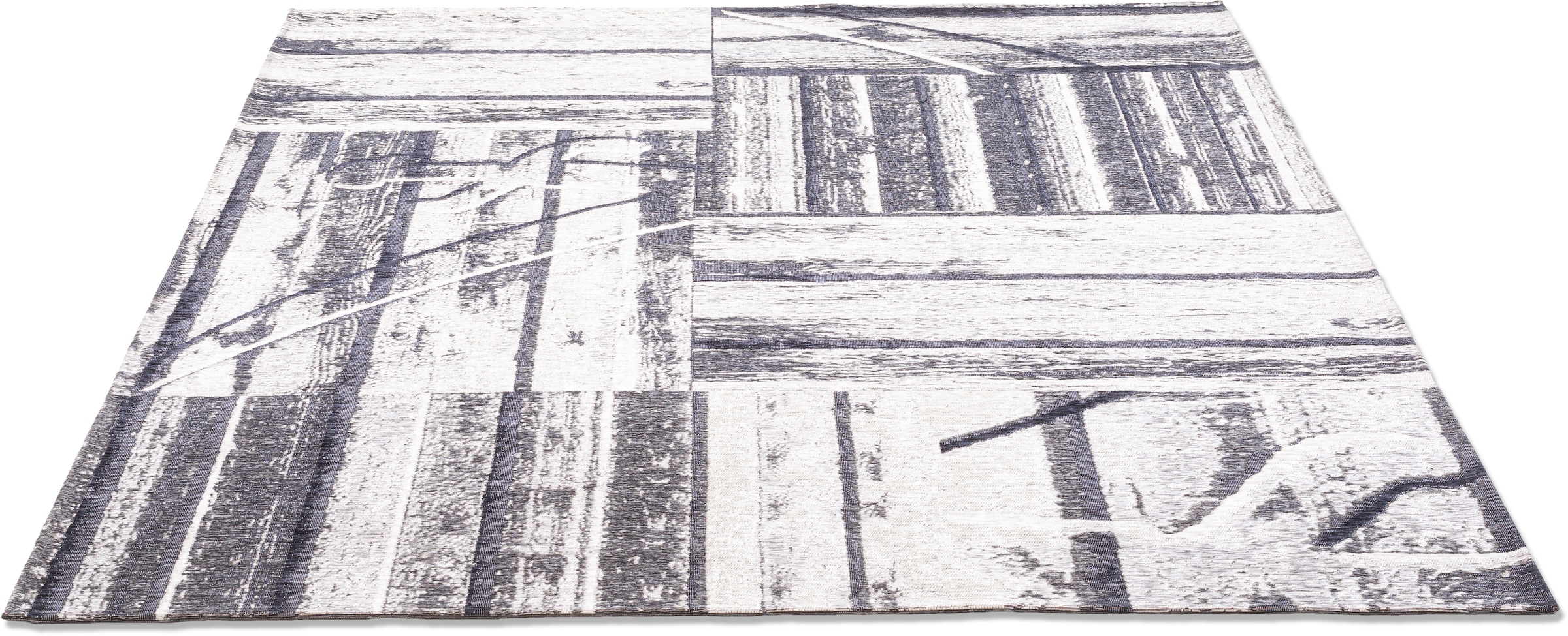 Sansibar Teppich »Keitum 010«, rechteckig, Flachgewebe, modernes Holz Design,  Motiv, gekreuzte Säbel online kaufen