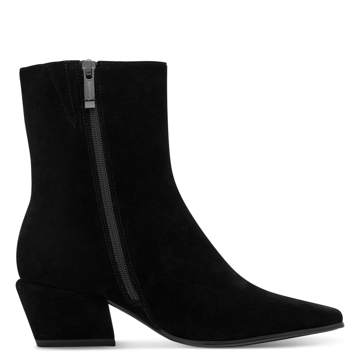 Tamaris Stiefelette  Blockabsatz, Cowboystiefelette mit T-Logoverzierung