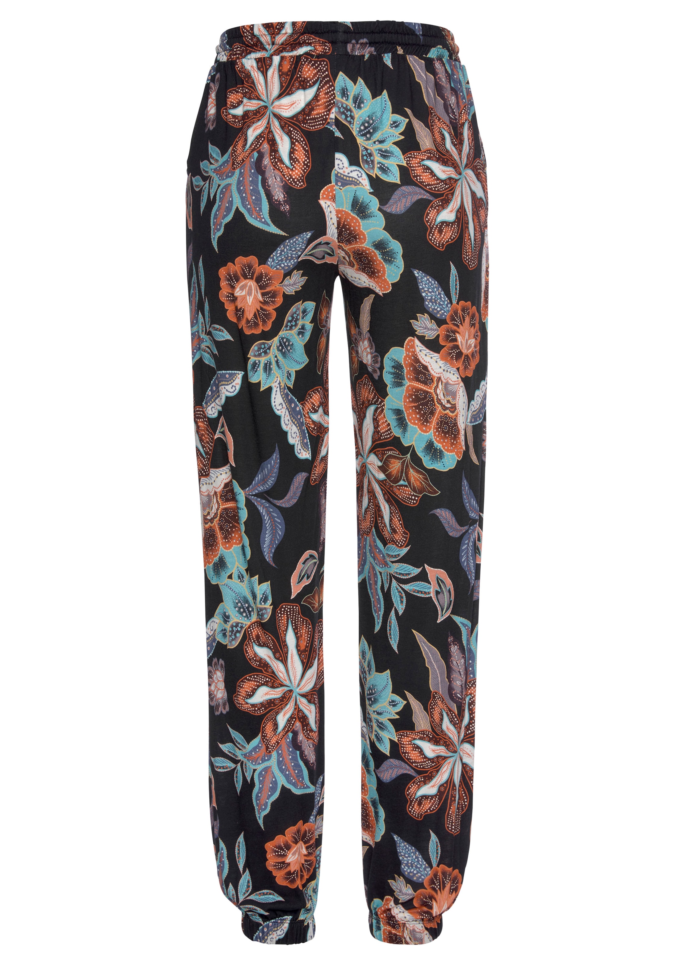 Vivance Jerseyhose, mit großem Blumendruck und Taschen, Jerseyhose, elastisch