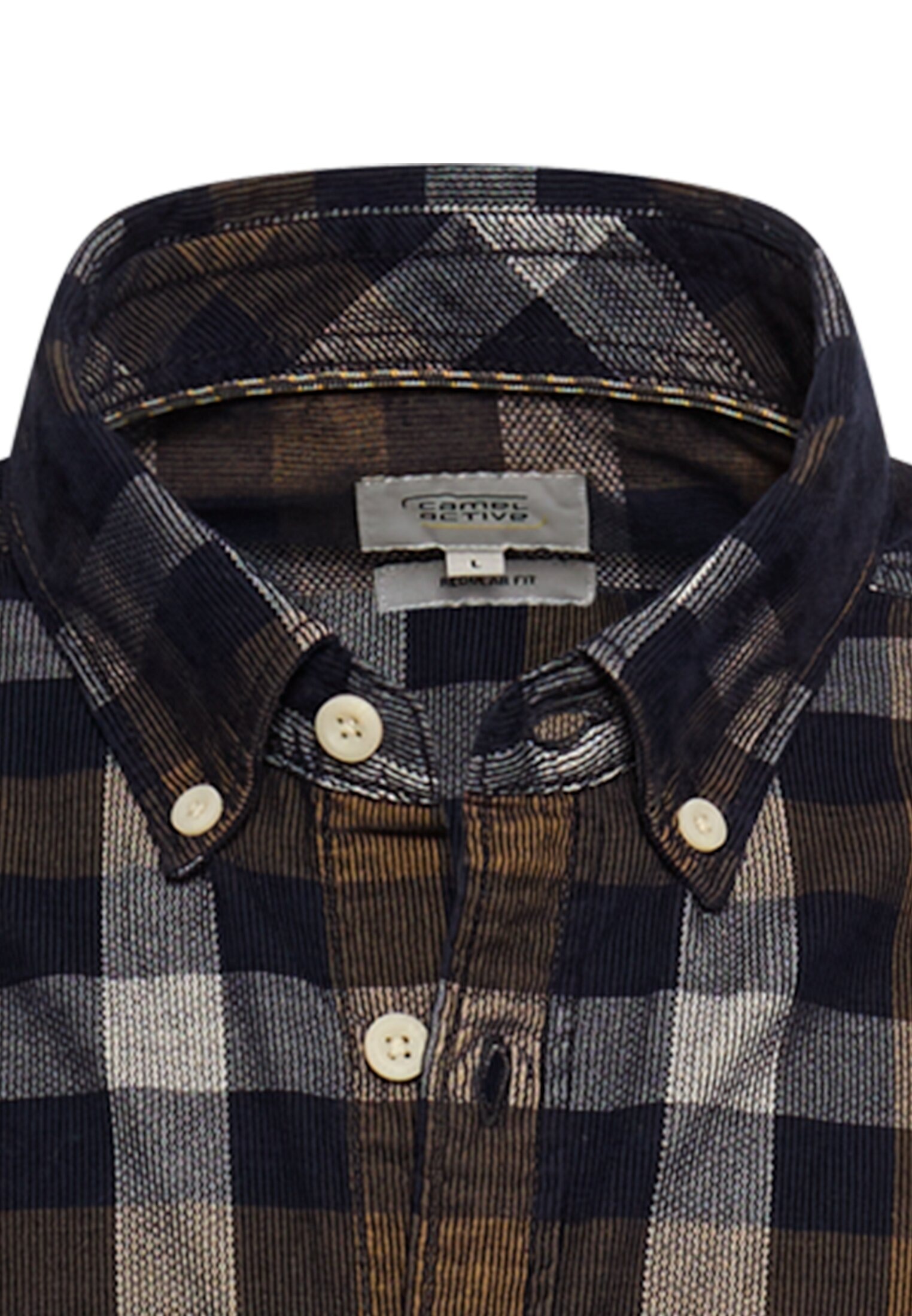 camel active Karohemd , langarm, mit Button-Down-Kragen
