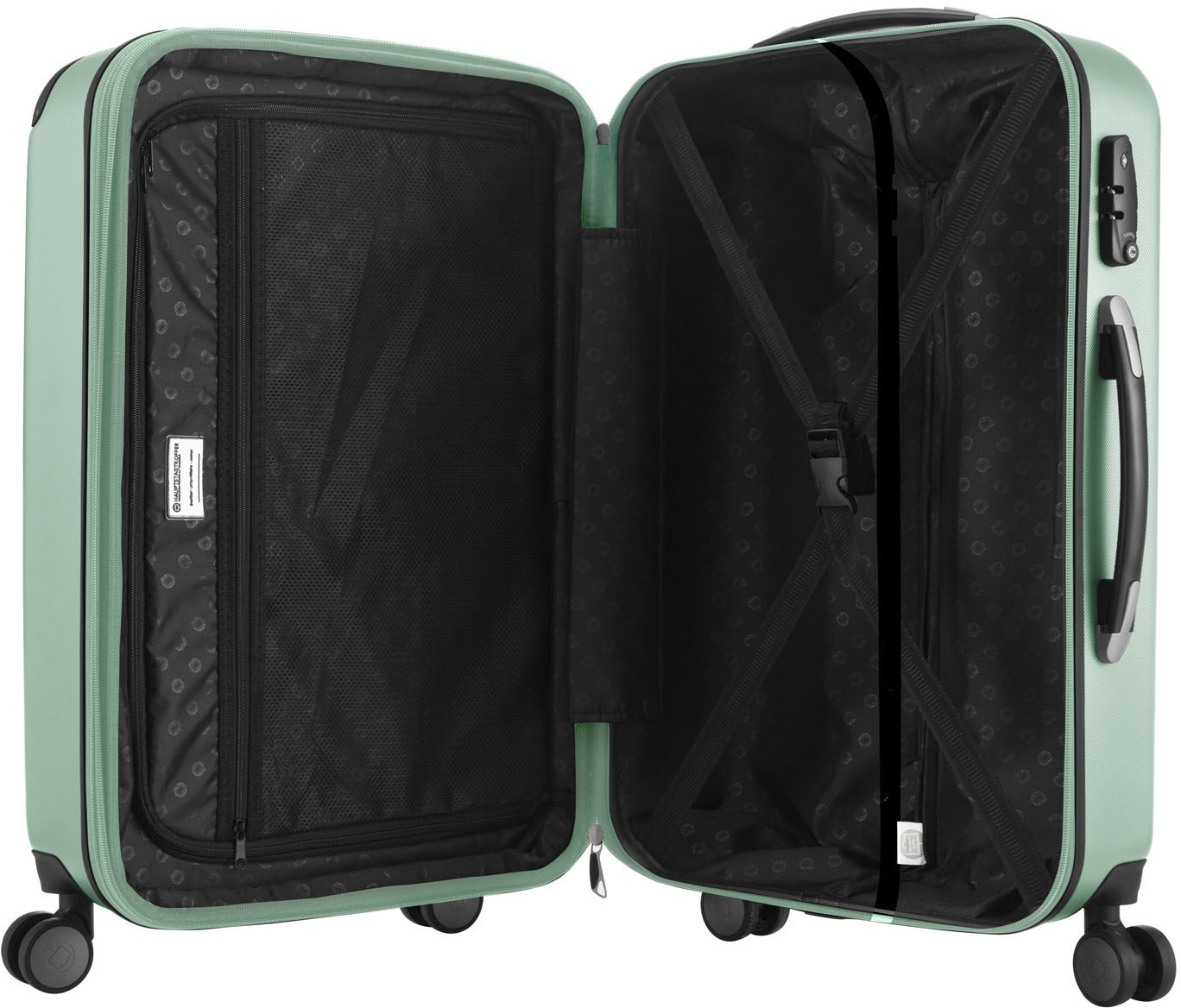 Hauptstadtkoffer Hartschalen-Trolley »Spree, 65 cm, mint«, 4 Rollen, Hartschalen-Koffer Koffer mittel groß Reisegepäck TSA Schloss