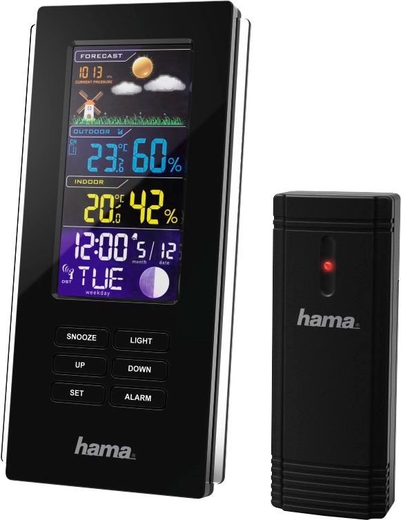 Hama Wetterstation »Außensensor, Funk, Innen-/Außentemperatur,  Wettervorhersage«, Außensensor, Funk, Innen-/Außentemperatur,  Wettervorhersage ➥ 3 Jahre XXL Garantie | UNIVERSAL