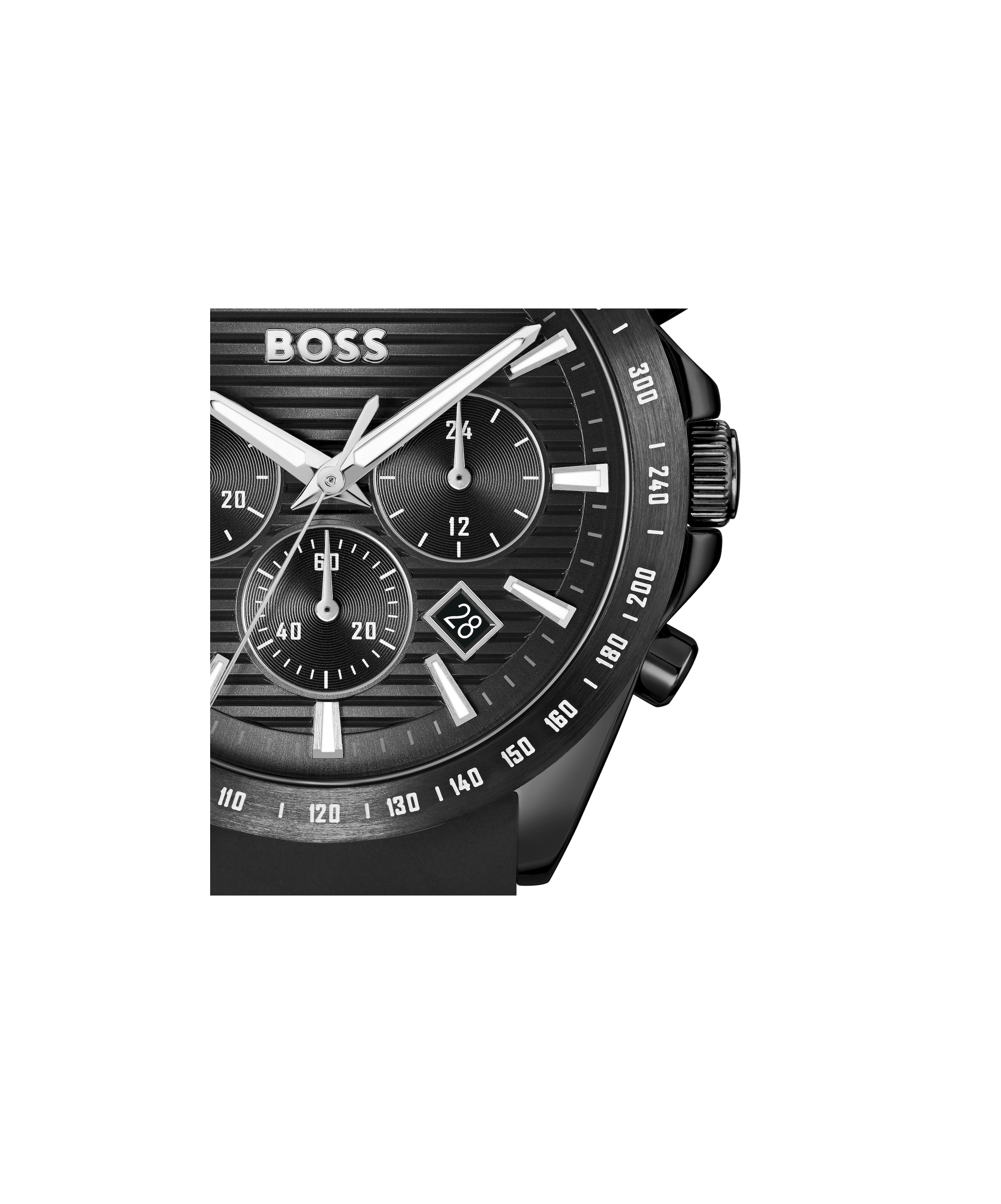 BOSS Chronograph »STRIKE CHRONO« Quarzuhr, Armbanduhr, Herrenuhr, Silikonarmband, analog, Tag
