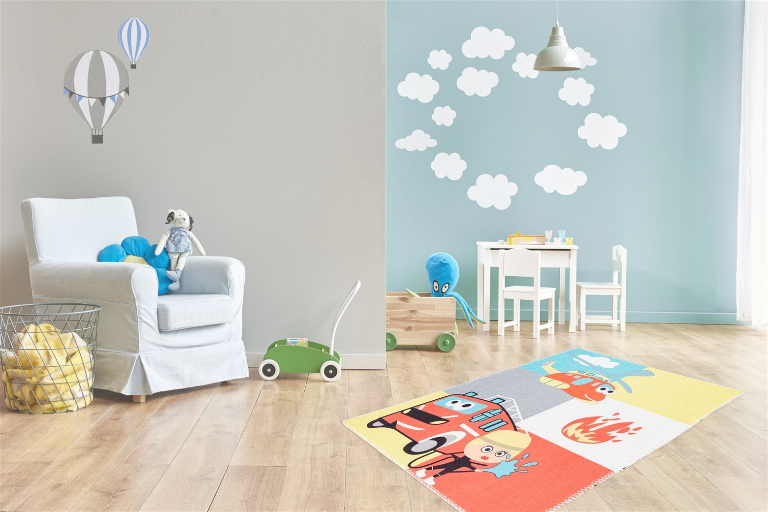 Arte Espina Kinderteppich »Playground 400«, rechteckig, 5 mm Höhe, Fantasievoll bedruckter Kinderteppich, strapazierfähig, weiche Haptik