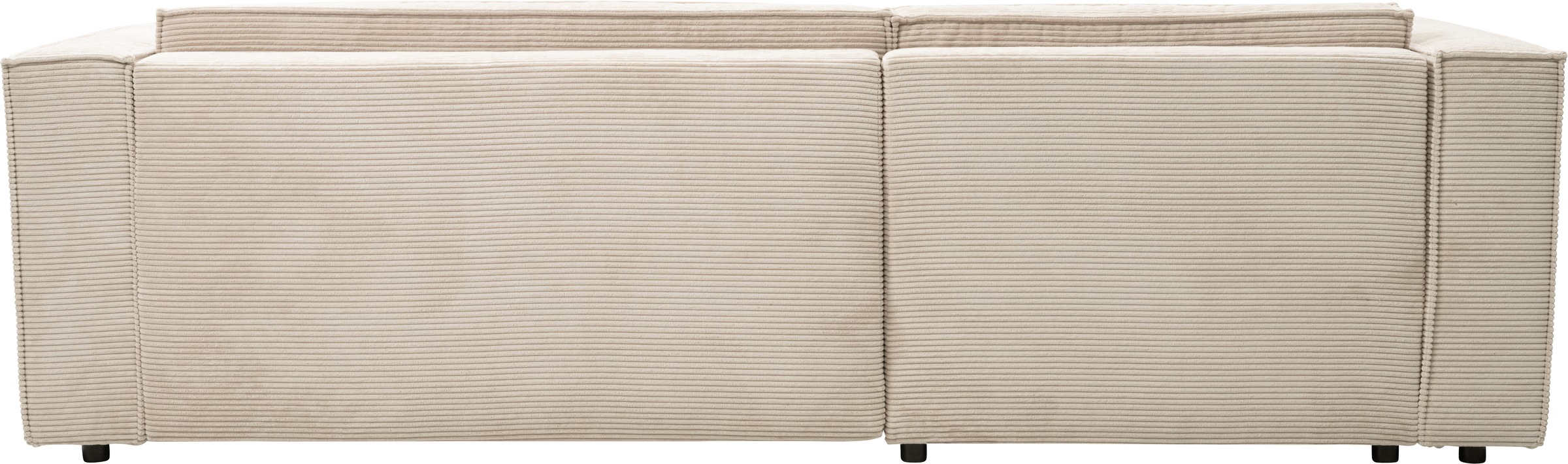 WERK2 Ecksofa »Atlanta-New, modernes Design, Stellmaße 295x182 cm, L-Form, Kedernaht« hoher Komfort, Schlaffunktion & Bettkasten, Cord, Natur