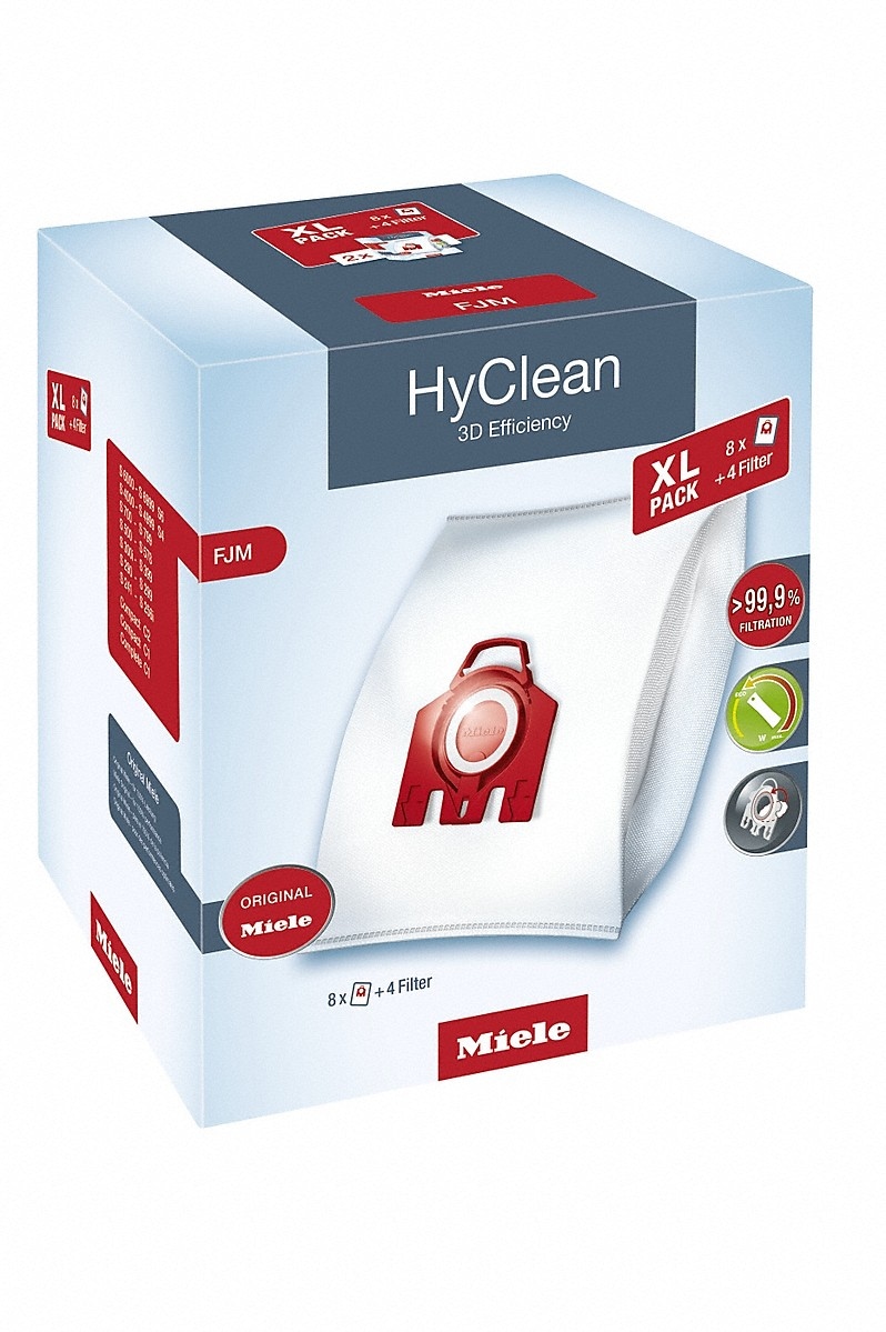 Miele Staubsaugerbeutel »FJM XL HyClean 3D XL-Pack HyClean 3D Ef«, (Packung, 12 St.)