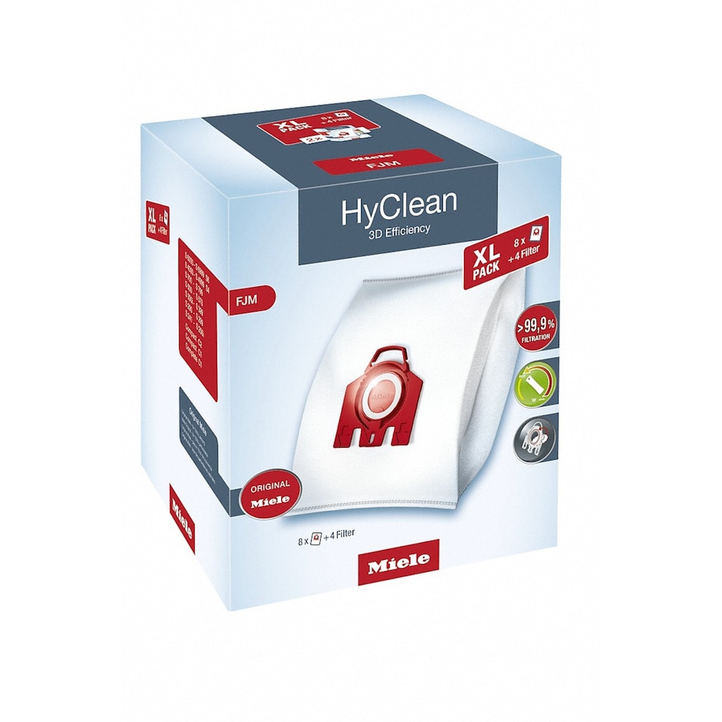 Miele Staubsaugerbeutel »FJM XL HyClean 3D XL-Pack HyClean 3D Ef«, (Packung, 12 St.)