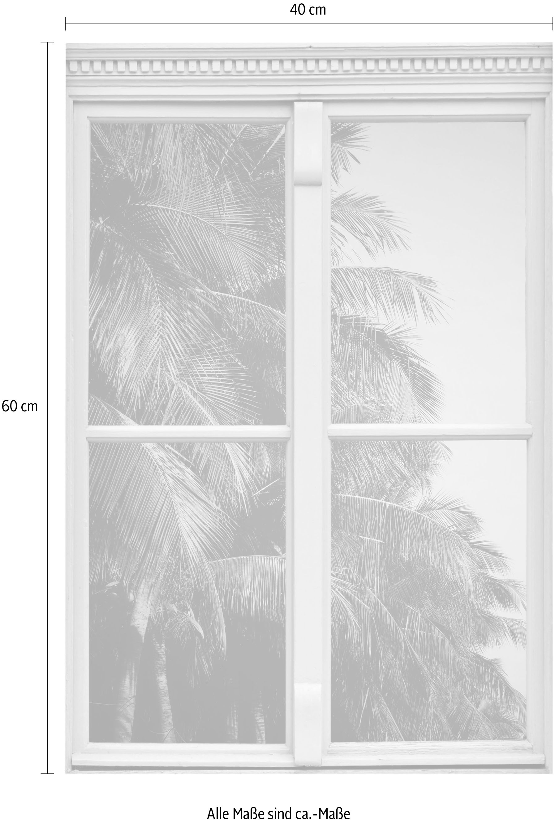 queence Wandsticker »Palmen« Wandsticker, Wandbild, selbstklebend, 3D, Fenster