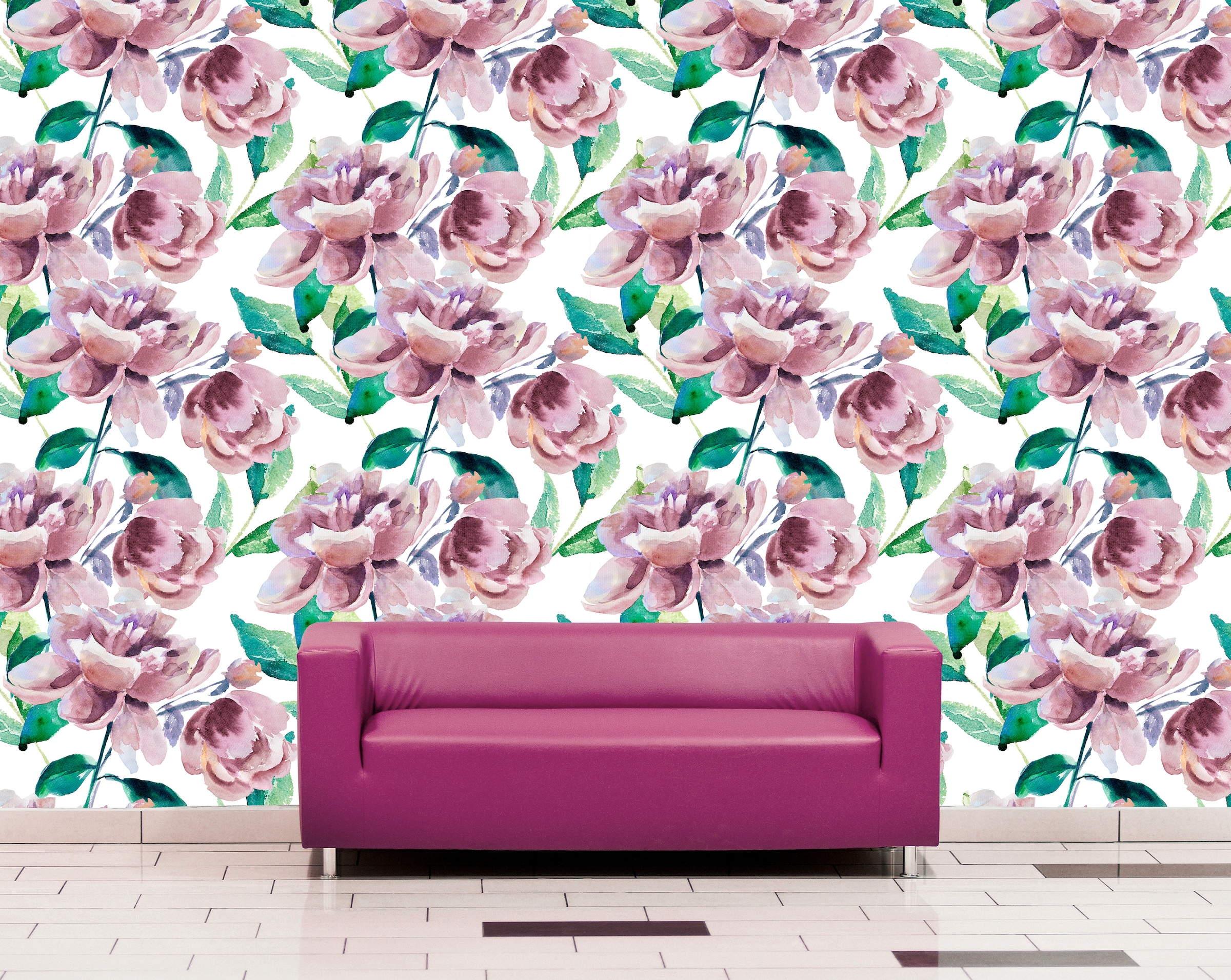 queence Vinyltapete »Oldl«, bedruckt-Motiv-botanisch-floral-gemustert-natürlich, 90x250cm, selbstklebend, kinderleichte Anbringung, Sticker