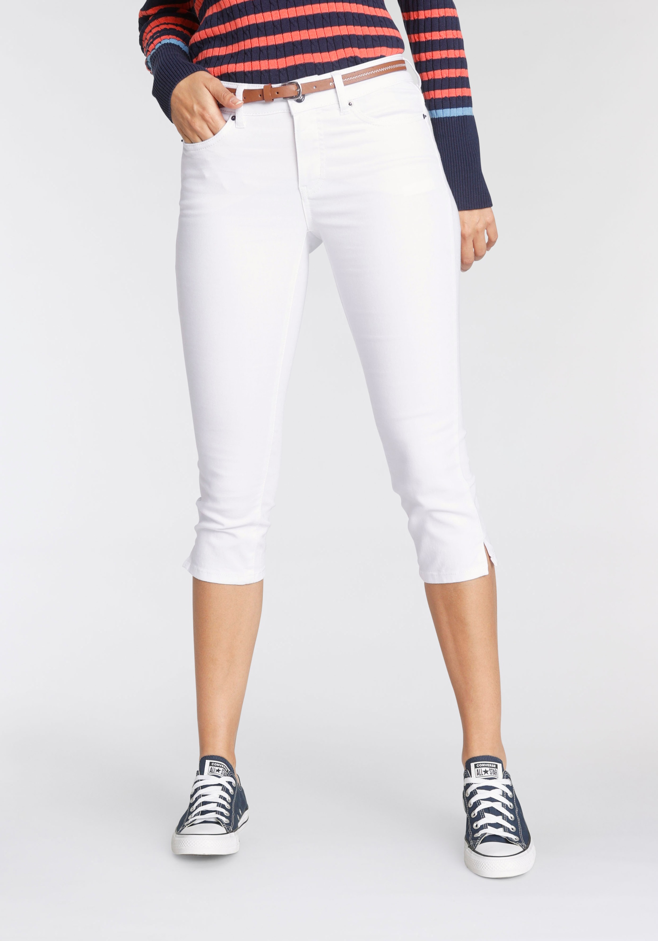 TOM TAILOR Polo Team Caprijeans, (2 tlg., mit Gürtel), mit seitlichen Schlitzen und... kaufen