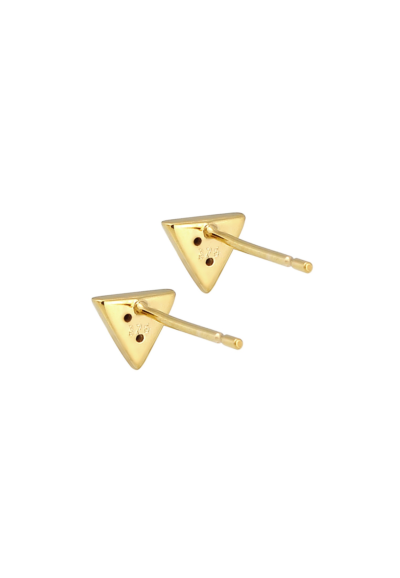 Elli DIAMONDS Paar Ohrstecker »Ohrringe Ohrstecker Dreieck Diamant Schwarz (0.09 ct) 375 Gelbgold«