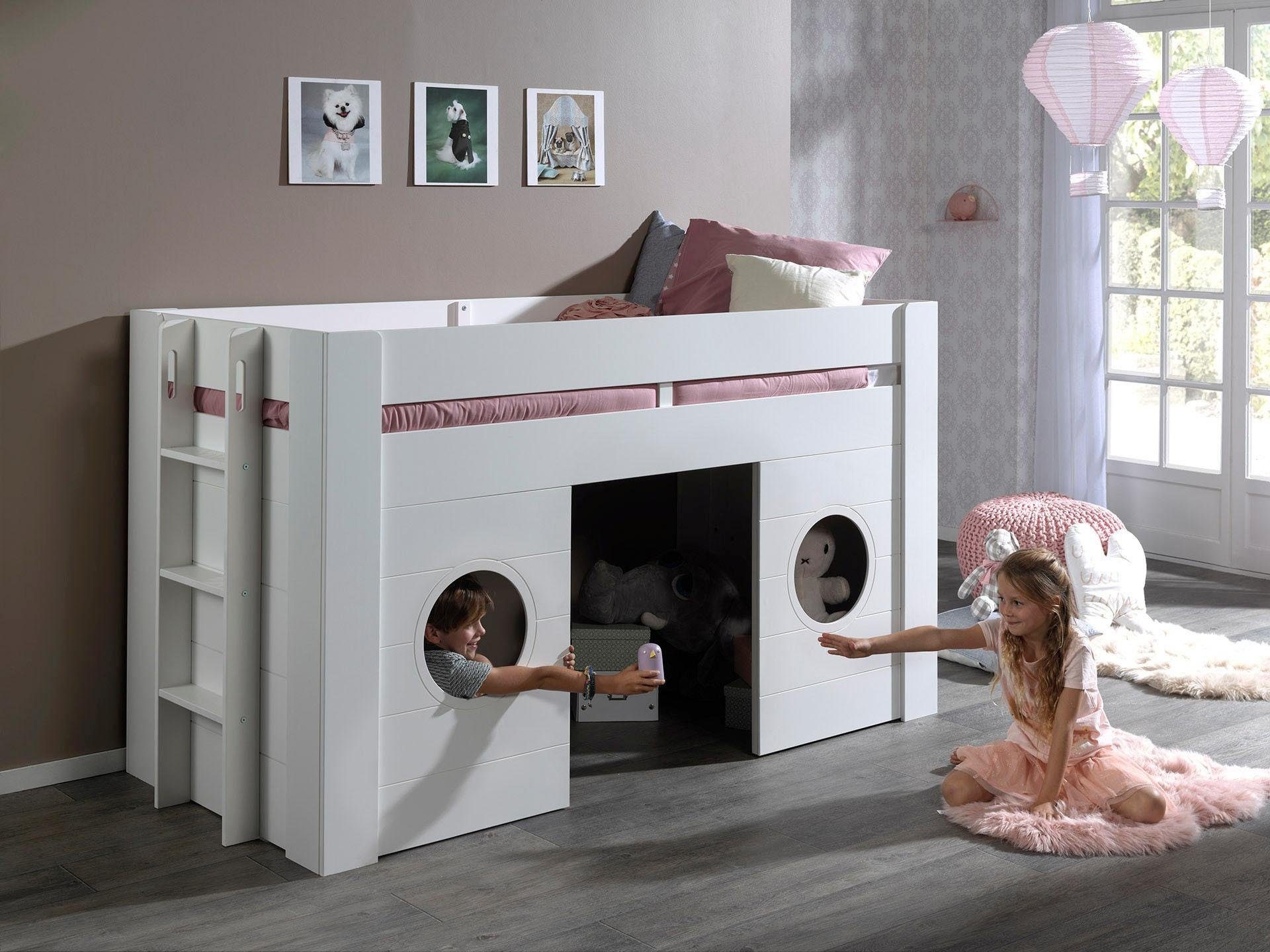 Vipack Hochbett »Freya«, (Made in Europe), in Hütten-Optik