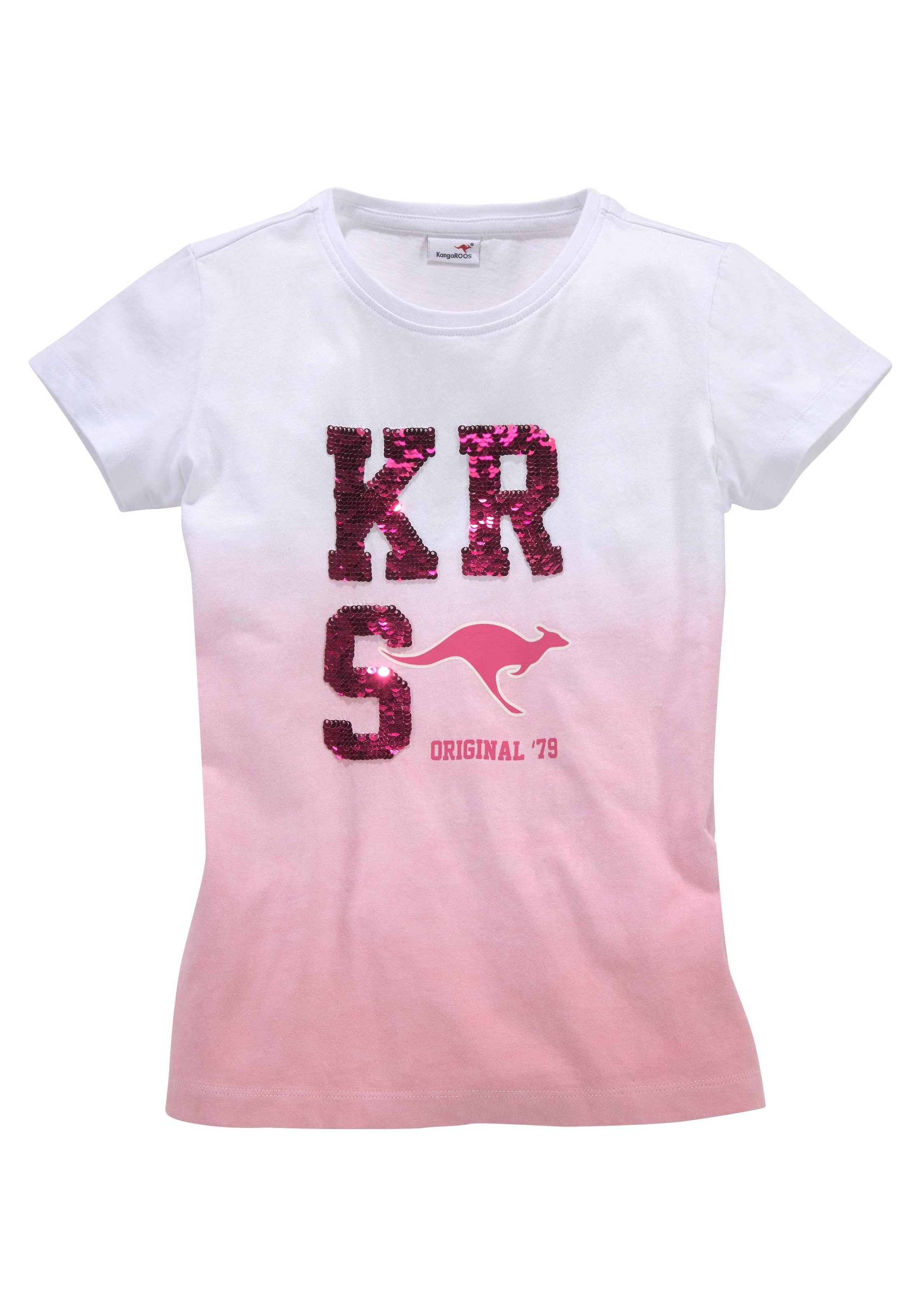 Im ♕ Wendepailletten Farbverlauf T-Shirt, mit KangaROOS bei