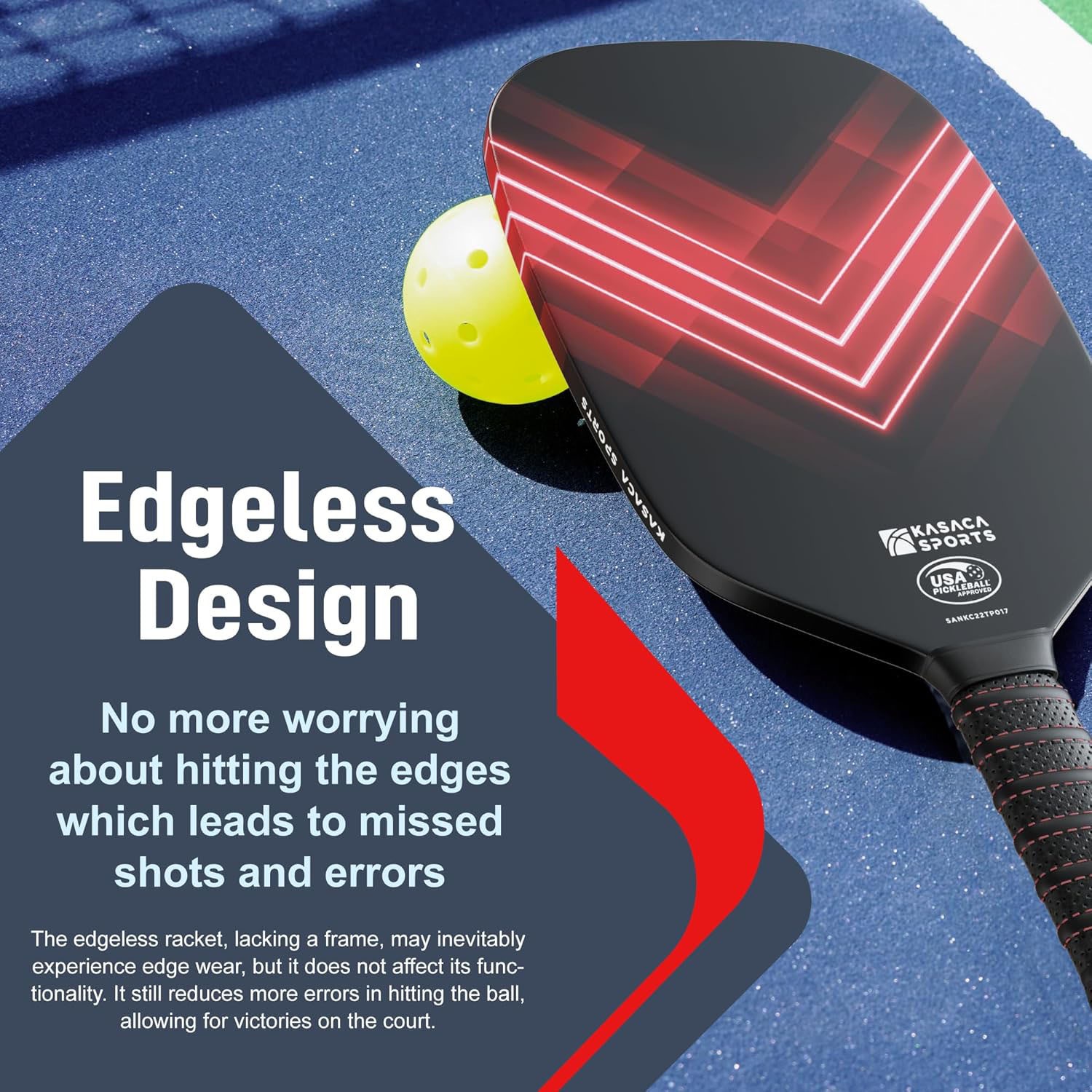 KASACA Pickleballschläger »Pickleball-Schläger Aero Spike Carbon«, (Set, 2 tlg., Schläger & Schutzhülle)
