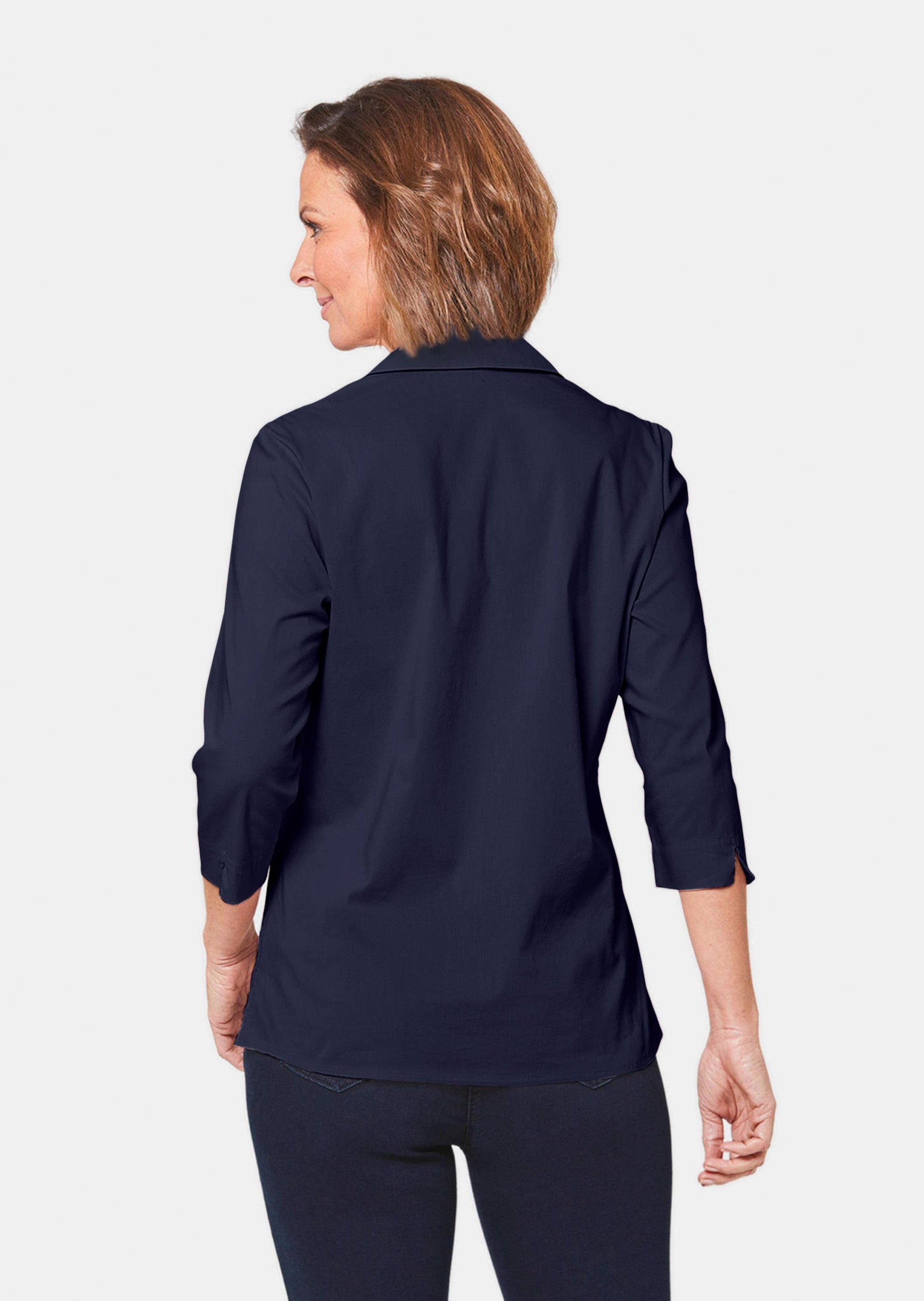 GOLDNER Hemdbluse »Kurzgröße Stretchbequeme Bluse mit Baumwolle«