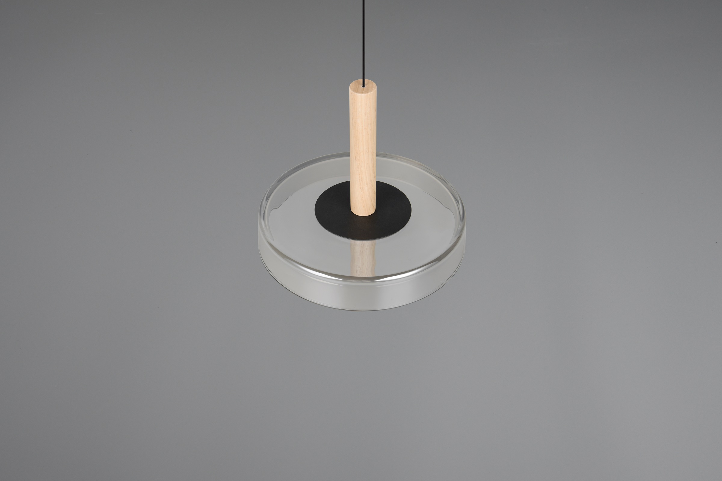 TRIO Leuchten LED Pendelleuchte »CELESTE dimmbare LED Hängelampe aus Metall Glas & Holz, 10W 1100 Lumen« LED-Board 1 Stk. Warmweiß einfach höhenverstellbar von 50-200 cm, Ø 22cm, 3-Stufen Dimmfunktion