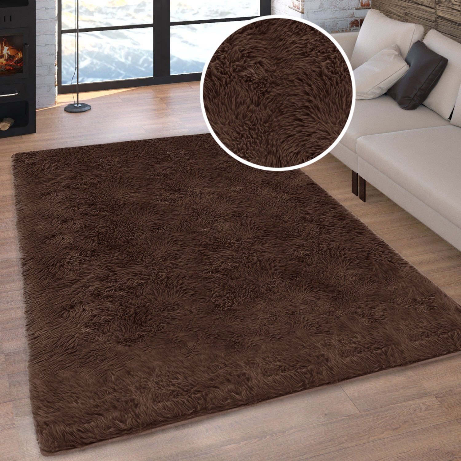 OTTO home Hochflor-Teppich "Silky, besonders weich und kuschelig, sehr dichte Qualität" rechteckig 33 mm Höhe rutschhemmend beschichtet, waschbar, uni, Wohnzimmer, Schlafzimmer
