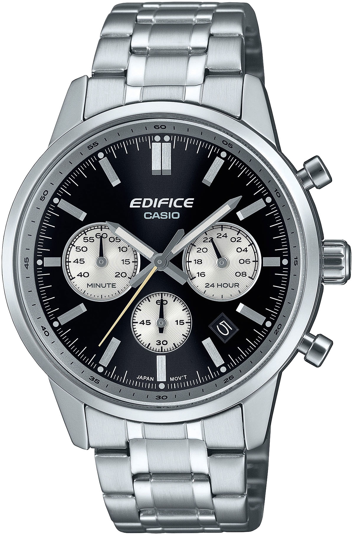 CASIO EDIFICE Chronograph Quarzuhr, Armbanduhr, Herrenuhr, Edelstahlarmband, analog, Tag