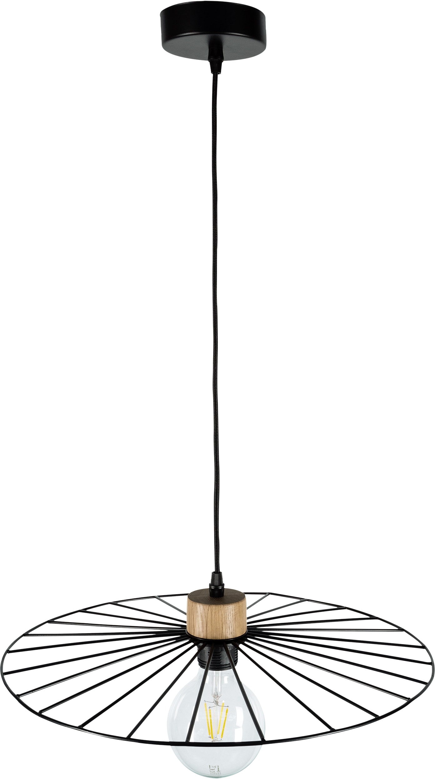 BRITOP LIGHTING Hängeleuchte »Antonella«, 1 flammig-flammig, Dekorative  Leuchte aus Metall mit Elementen aus Eichenholz online kaufen | mit 3  Jahren XXL Garantie