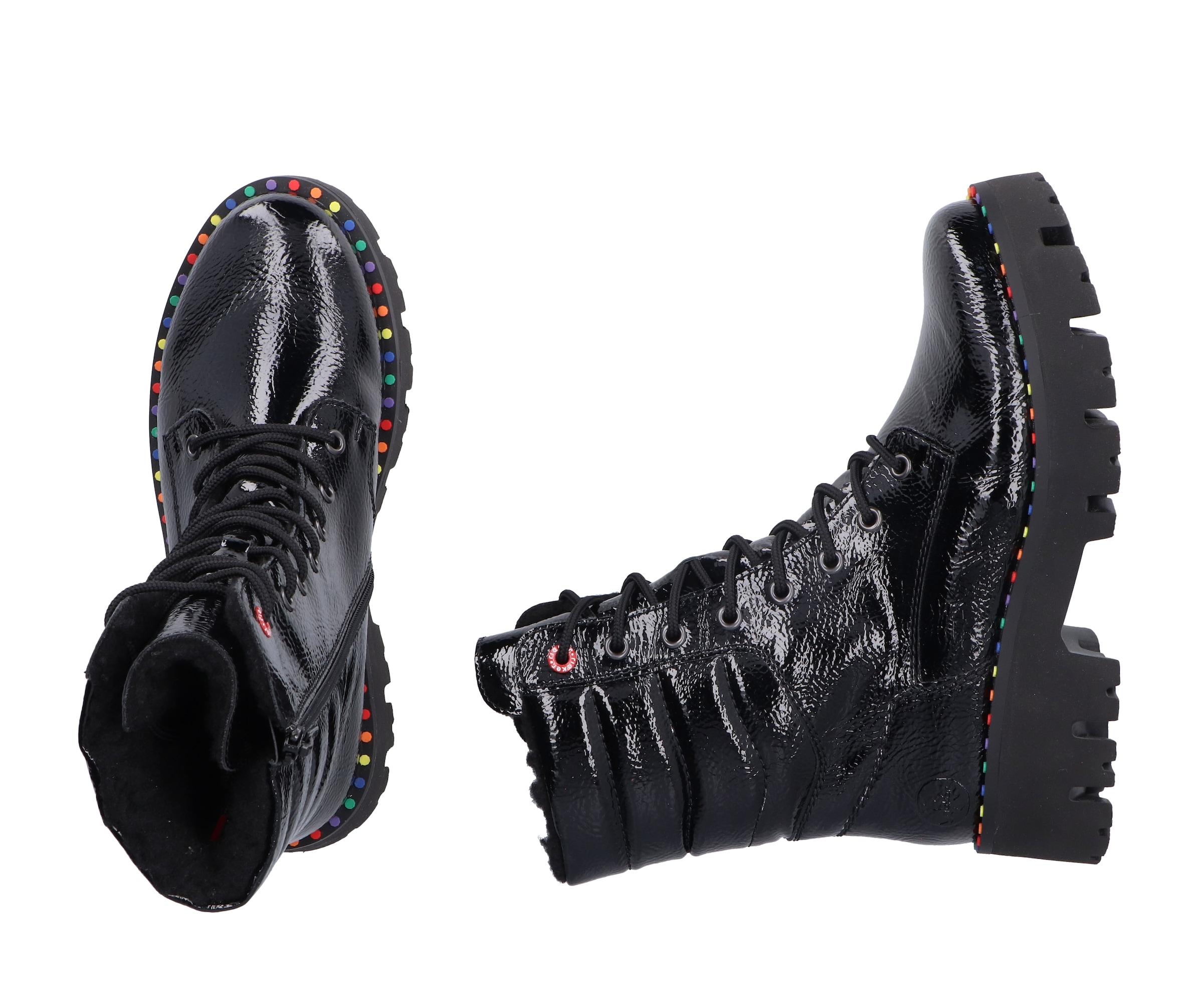 Rieker Winterstiefelette  Plateauboots, Winterboots, Lackstiefelette mit Innen-Reißverschluss