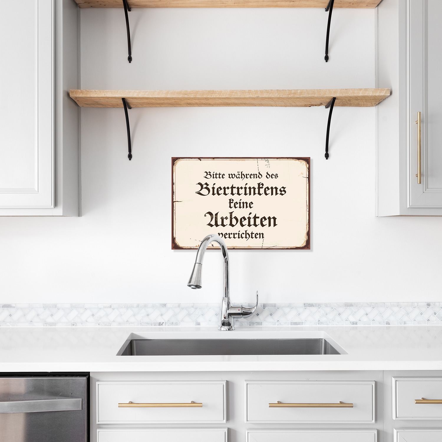 queence Metallbild »Bier Spruch Stahlschild Blechschild« 1 Stk. tlg. 20x30x0,2cm - mit 4 Lochbohrung