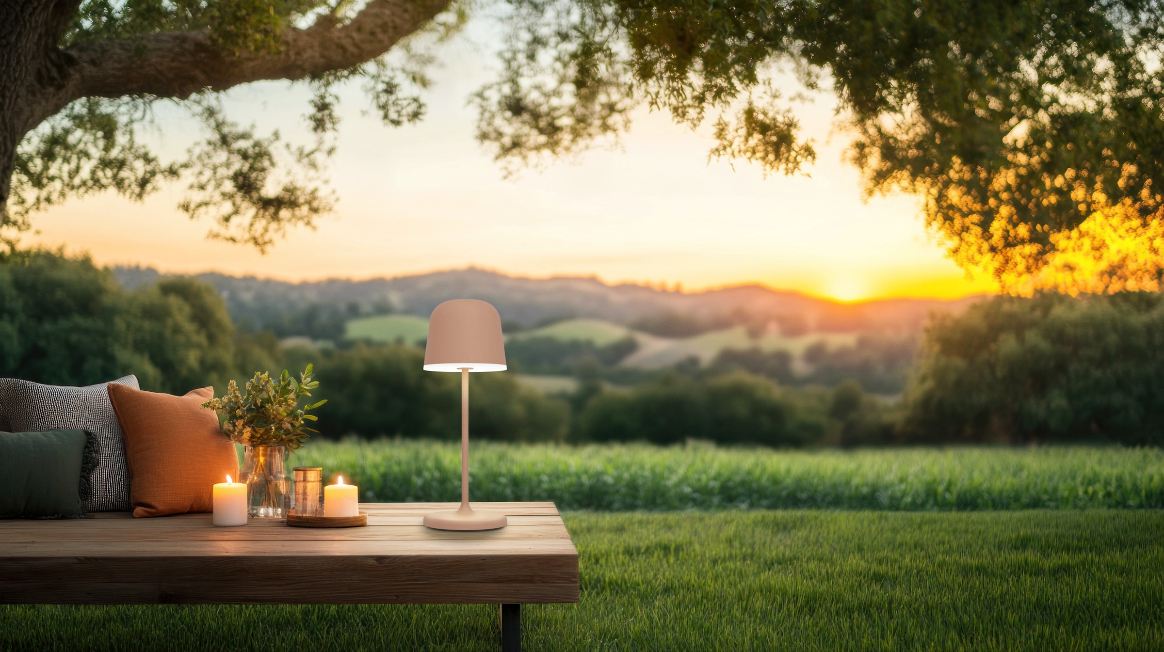 EGLO Tischleuchte »MANNERA-S Tischlampe - Alu, Stahl - LED - 1,8W - IP54« LED-Modul 1 Stk. Neutralweiß | Warmweiß Akku Außentischleuchte, Gartenlampe m. Erdspieß, H20 x Ø7,5 cm