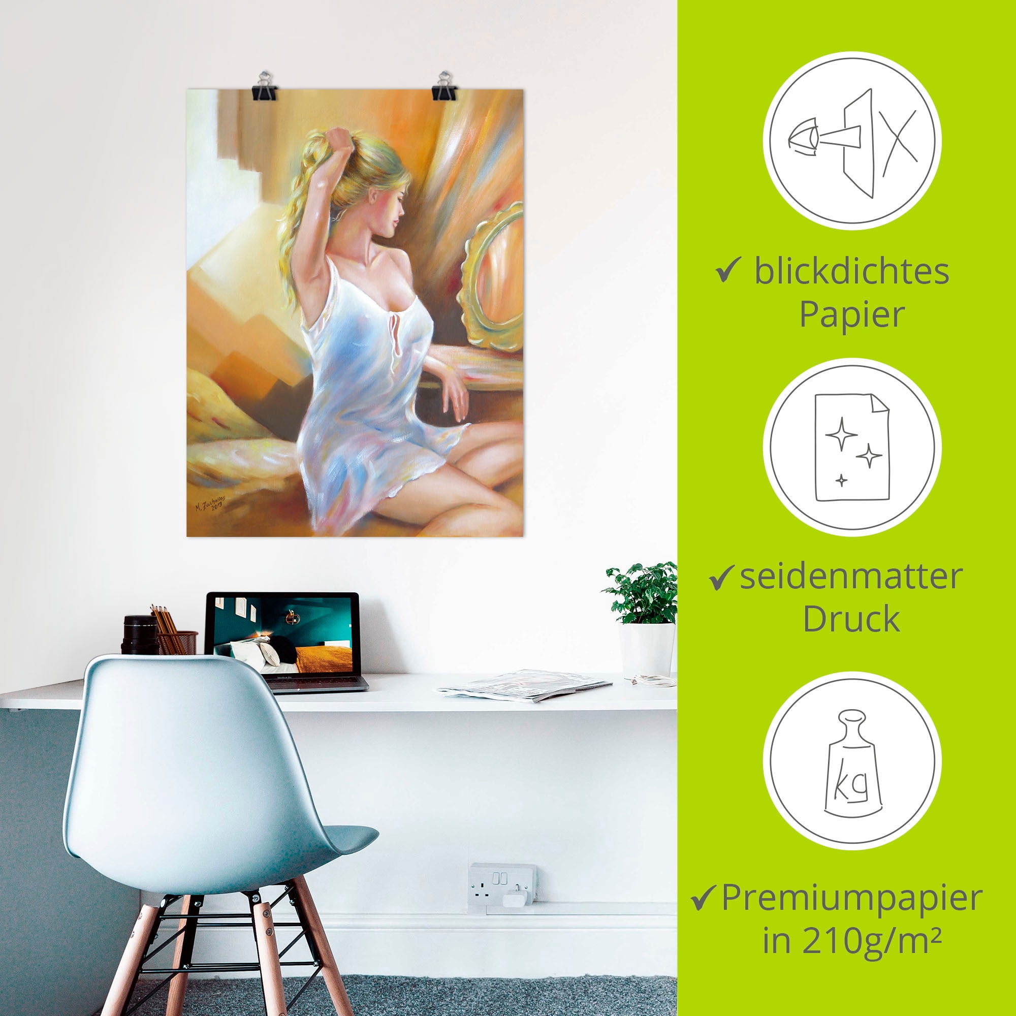 Artland Poster »Sexy Frau am Spiegel« Erotische Bilder 1 Stk. tlg. ohne Rahmen