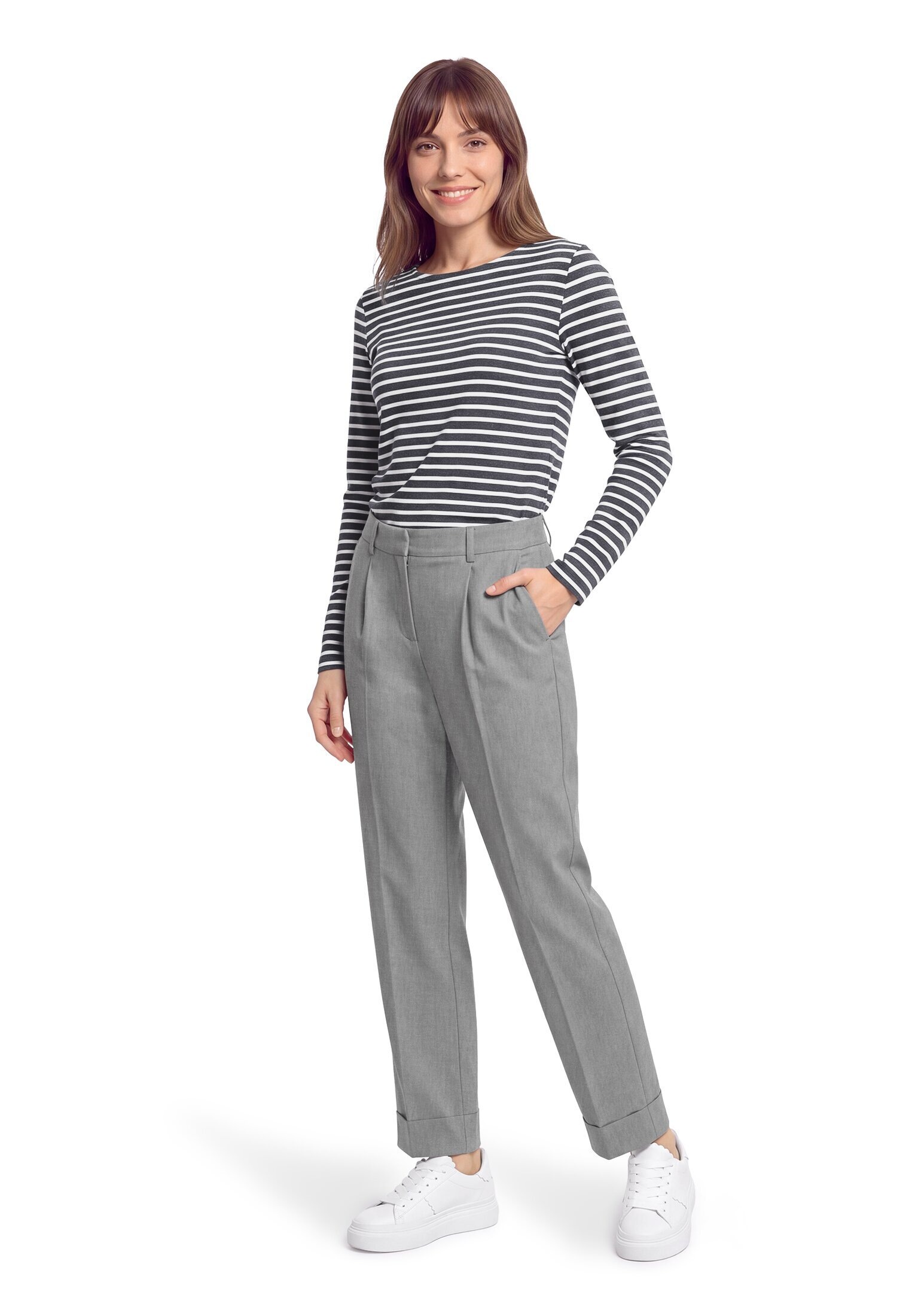 Betty&Co Rundhalsshirt »Casual-Shirt mit U-Boot-Ausschnitt«