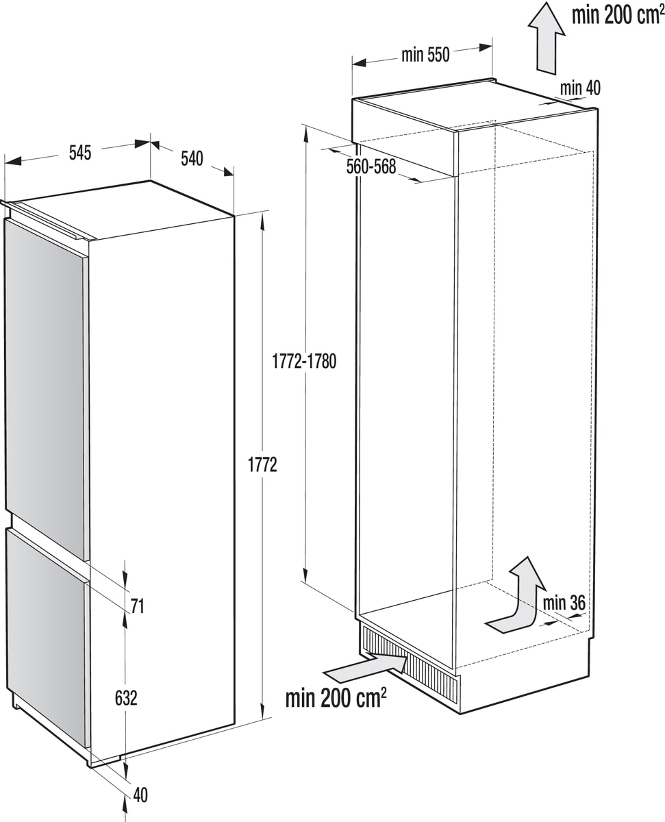 GORENJE Einbaukühlgefrierkombination »NRKI 418 EP1«, LED-Display