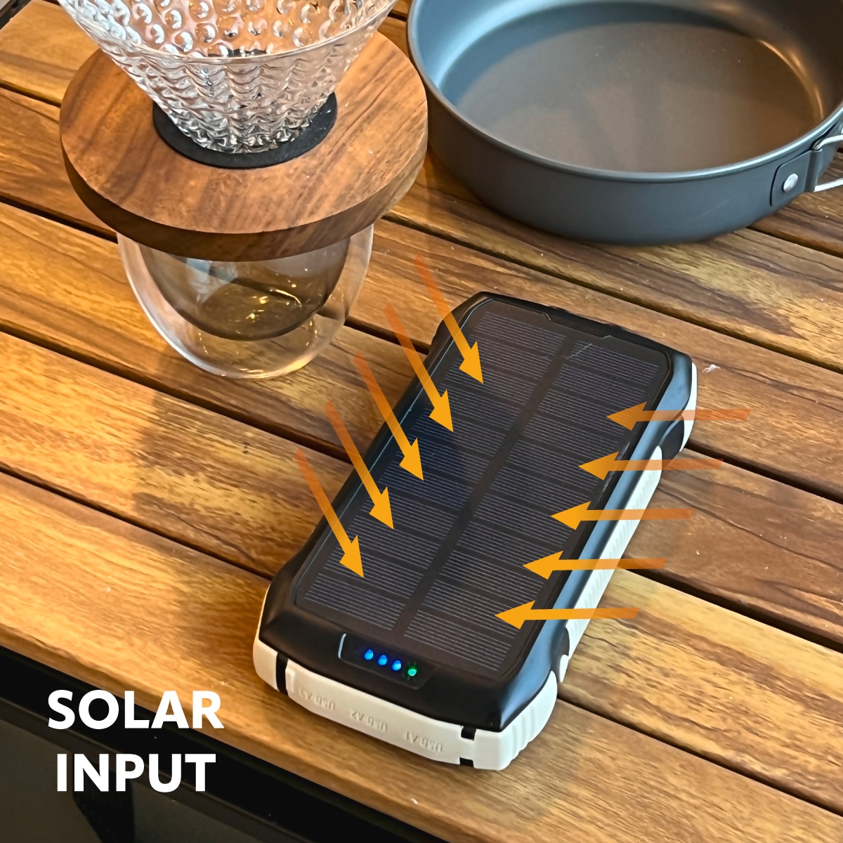 Vinnic Powerbank »SACA PEAK Solar Powerbank 20.000mAh IP65 1xUSB-C, 3xUSB-A«, Vinnic SACA PEAK Solar Powerbank 20.000mAh IP65 1xC 3xA,black