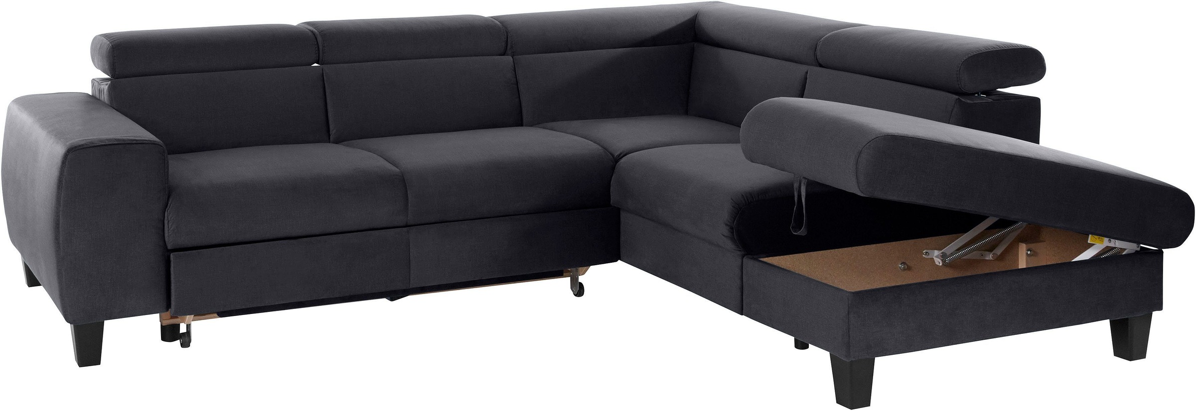 COTTA Polstergarnitur »Morven L-Form«, (Set), Set bestehend aus: Ecksofa mit Kopfteilverstellung & Hocker