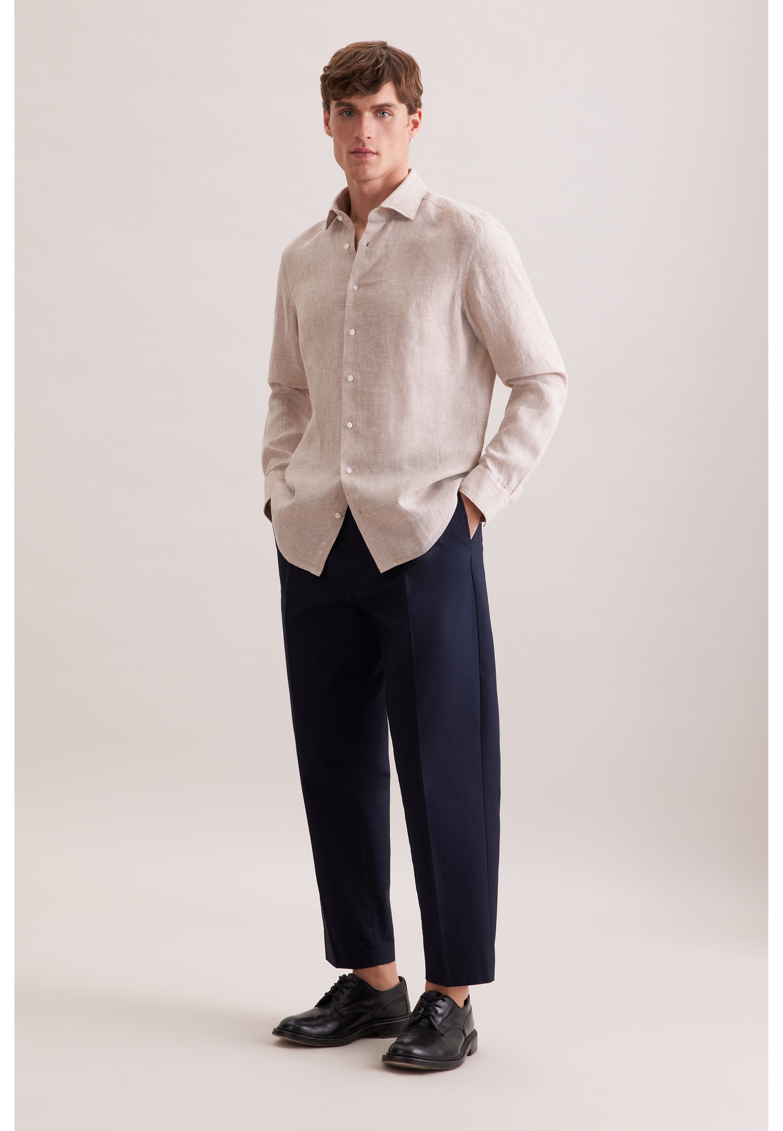 seidensticker Leinenhemd »Schwarze Rose« Slim 1/1 Kentkragen Uni