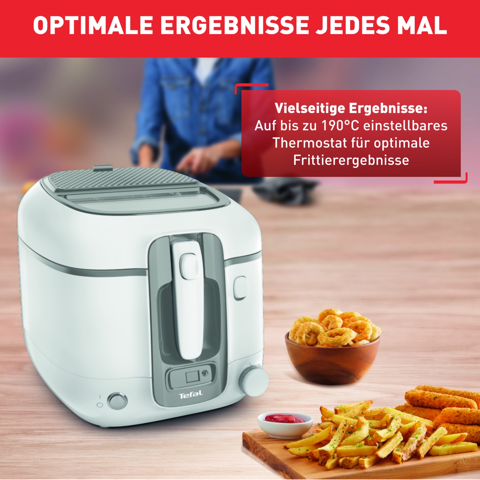 Tefal Fritteuse »FR3141 Super Uno« 1800 W Fassungsvermögen 2,2 l einstellbarer Thermostat, leichte Anwendung & Reiningung, FR3141