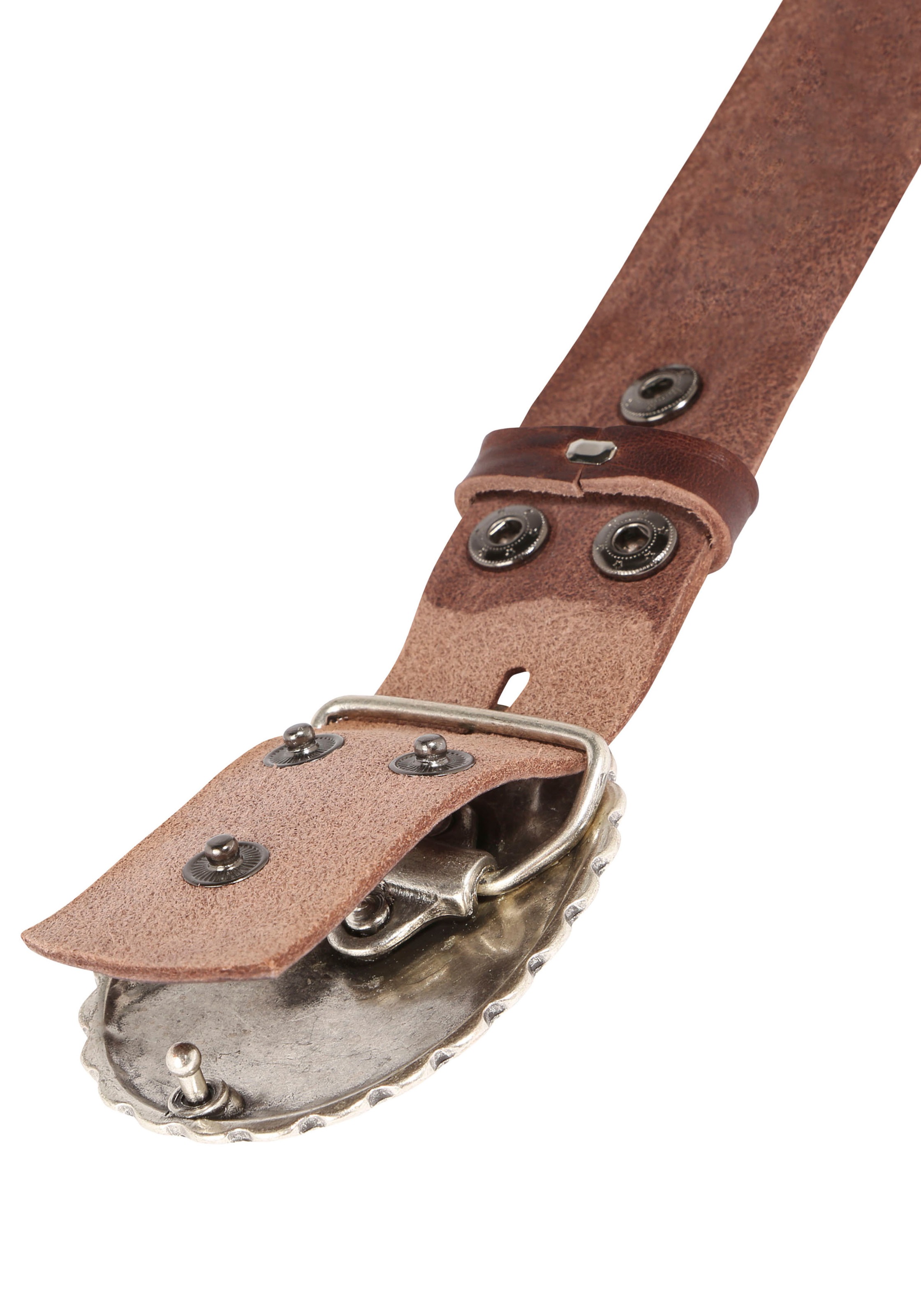 Rettungsring Gürtel Ledergürtel mit austauschbarer Schließe »Mandala Silber«