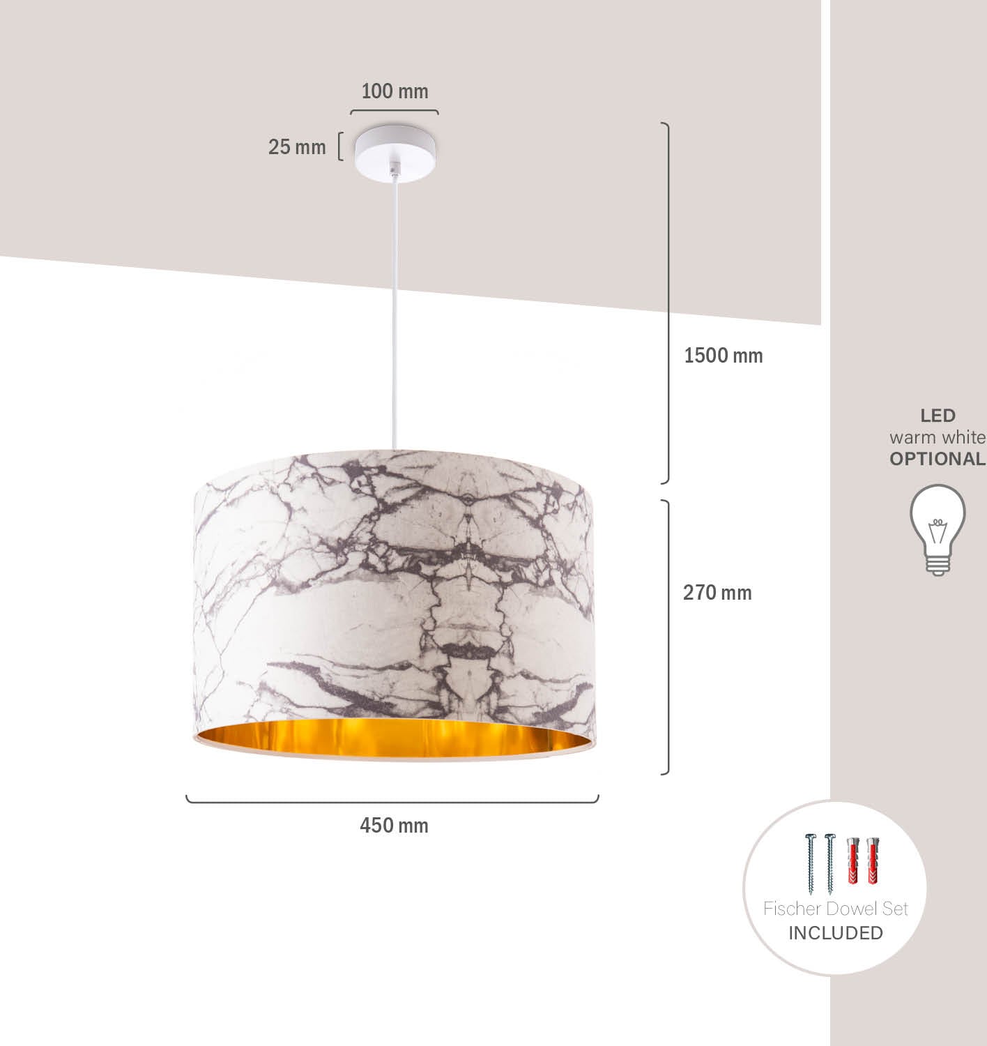 Paco Home Pendelleuchte »Kraft 525«, 1 flammig-flammig, Deckenlampe  Wohnzimmer Hängelampe Esszimmer Marmor Weiß E27 online kaufen | mit 3  Jahren XXL Garantie