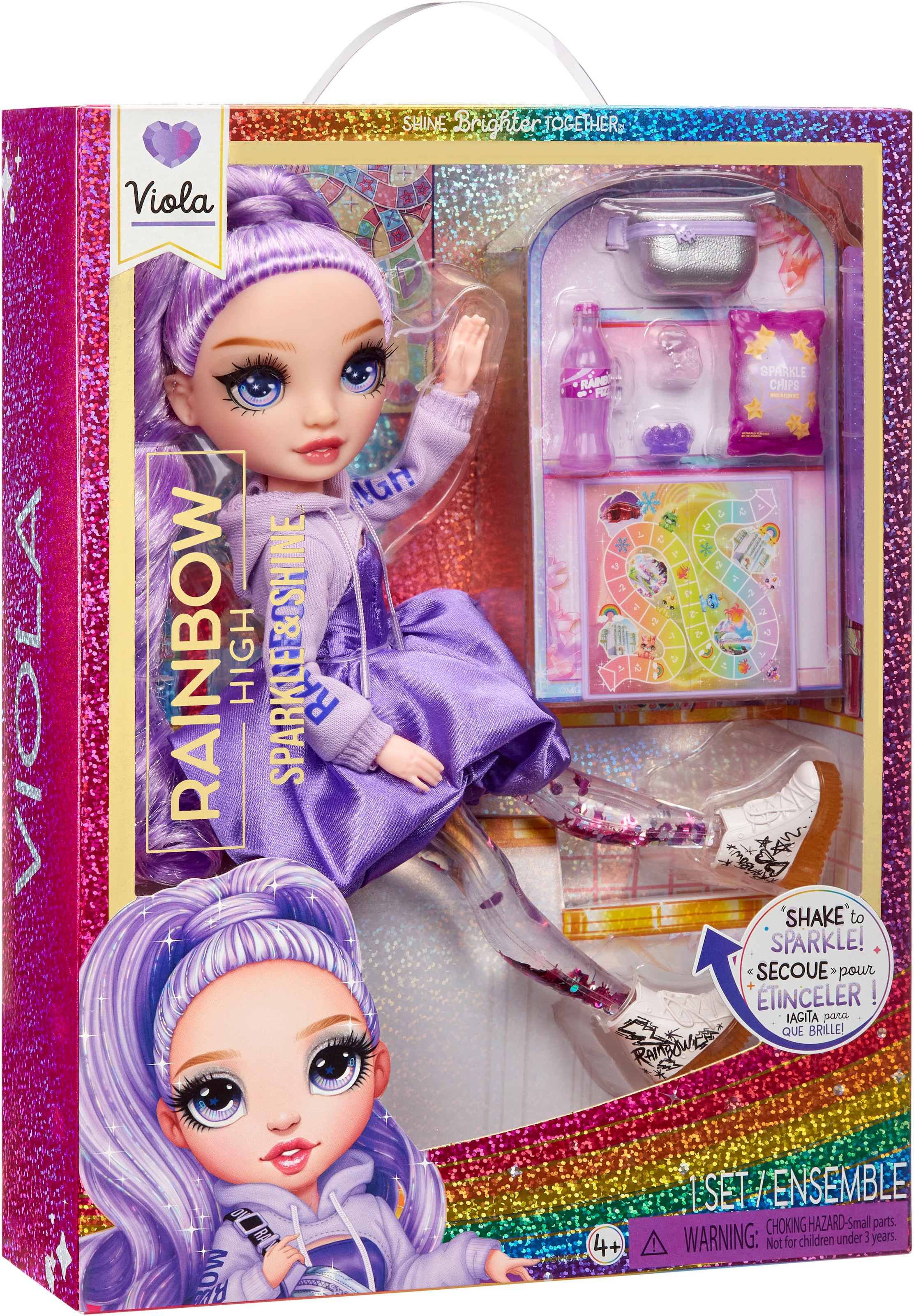 RAINBOW HIGH Anziehpuppe »Rainbow High Sparkle & Shine Fashion Dolls - VIOLA (Purple)«