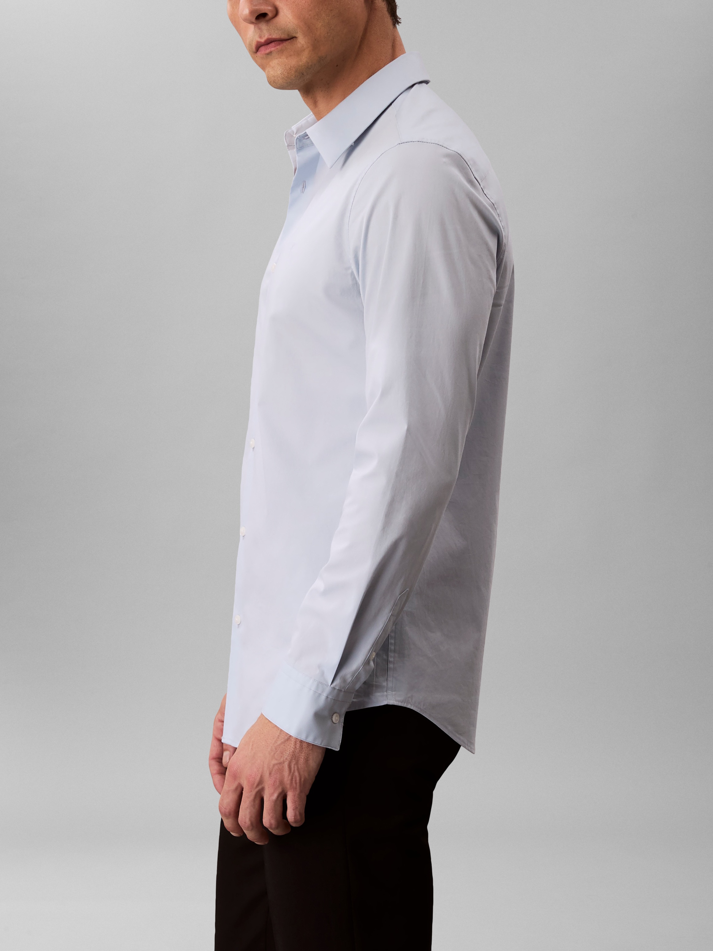 Calvin Klein Langarmhemd »LONG SLEEVE SOLID STRETCH SLIM SHIRT«, slim fit, in Unifarbe
