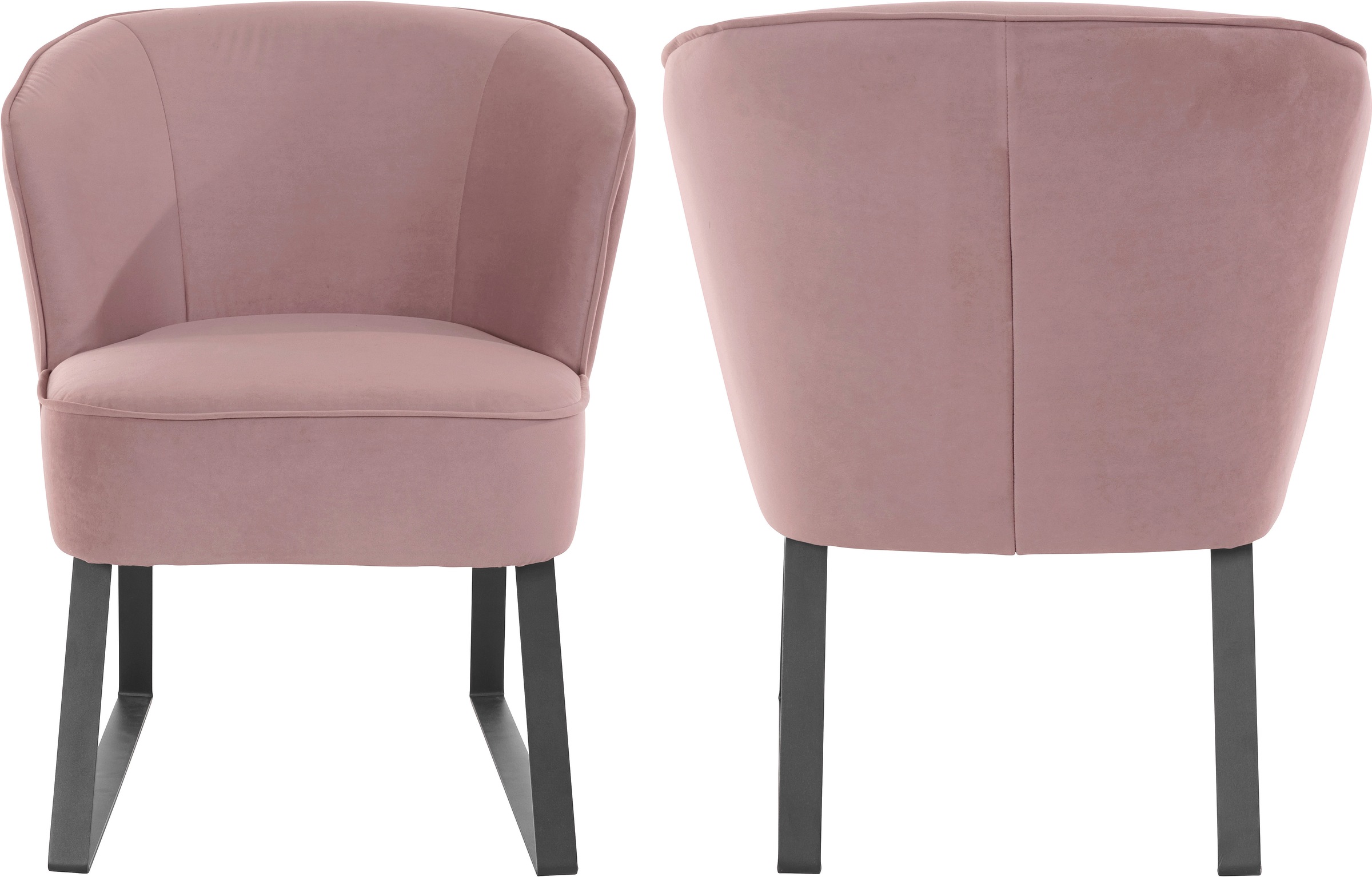 exxpo - sofa fashion Sessel »Americano, Loungesessel«, mit Keder und Metallfüßen, Bezug in verschiedenen Qualitäten, 1 Stck.