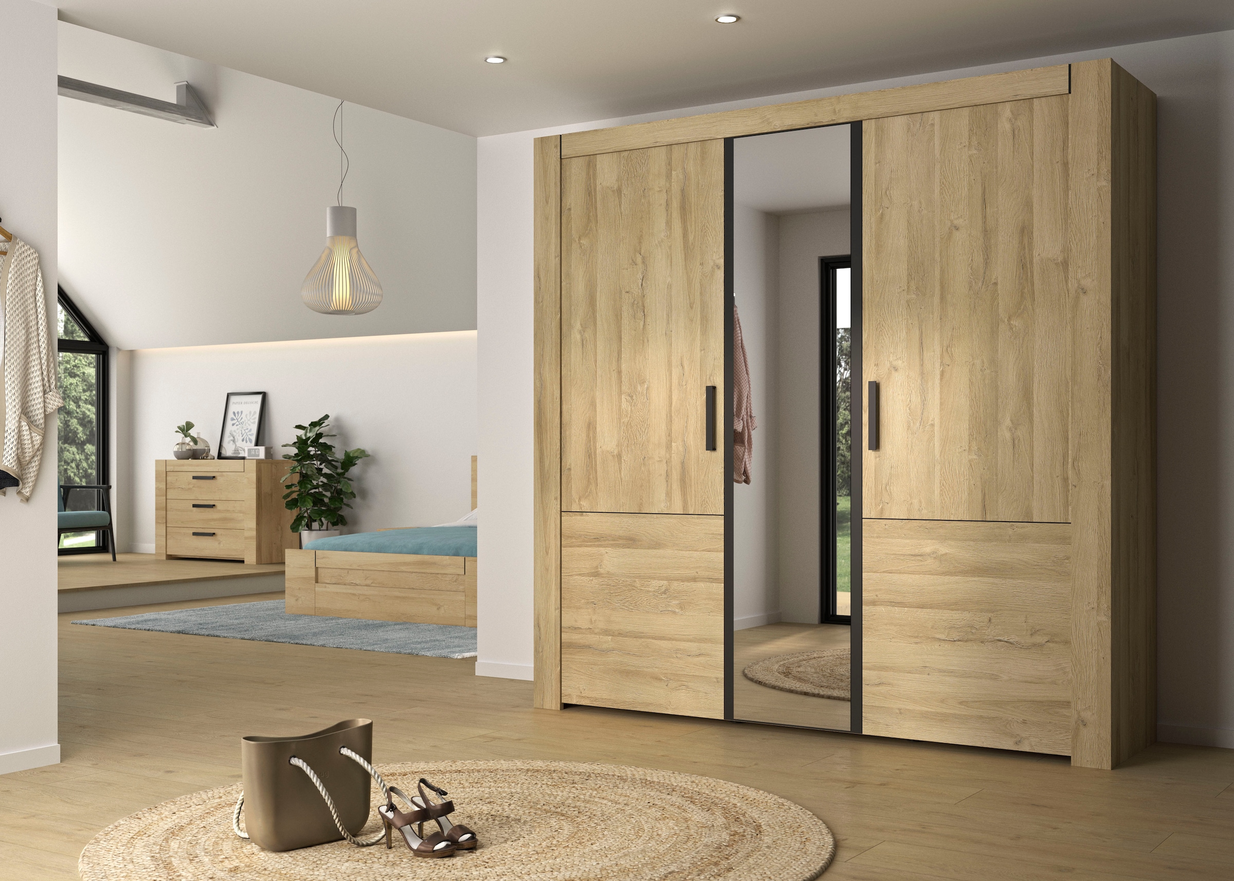 Gami Kleiderschrank »Sofia«, Inneneinteilung : 1/3 Tablare, 2/3 Hänge
