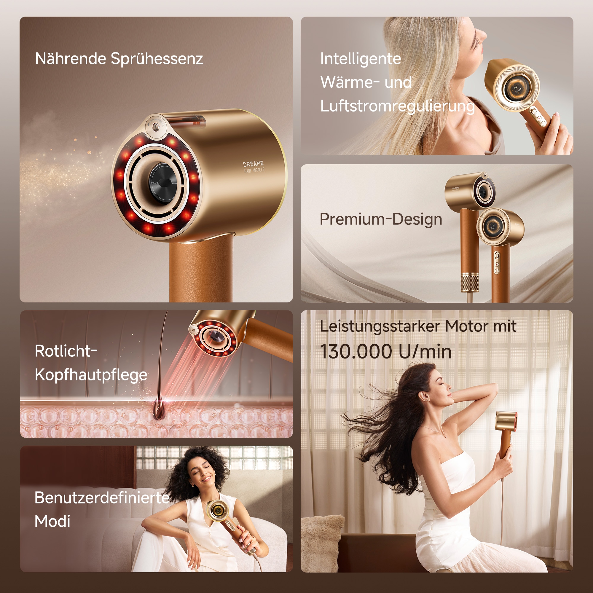 Dreame Haartrockner »Miracle Pro« 1.600 W 4 Aufsätze