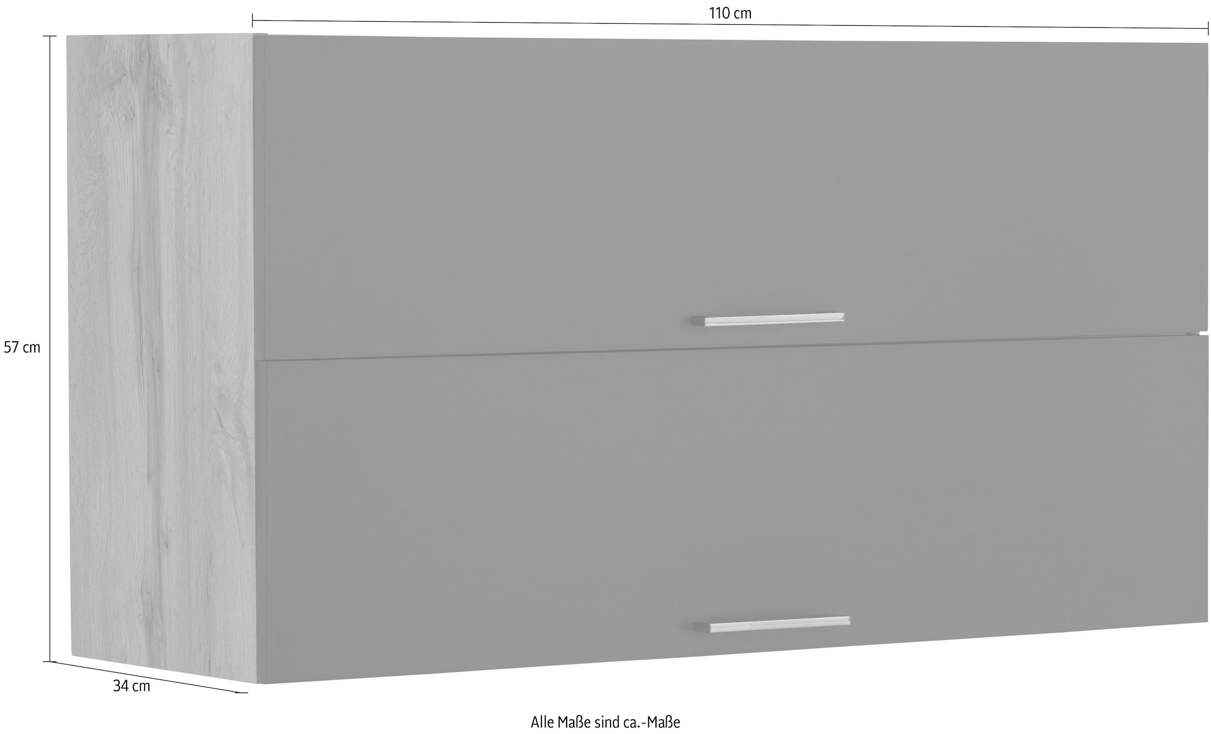 KOCHSTATION Klapphängeschrank »KS-Colmar«, 110 cm, mit Metallgriff, für viel Stauraum