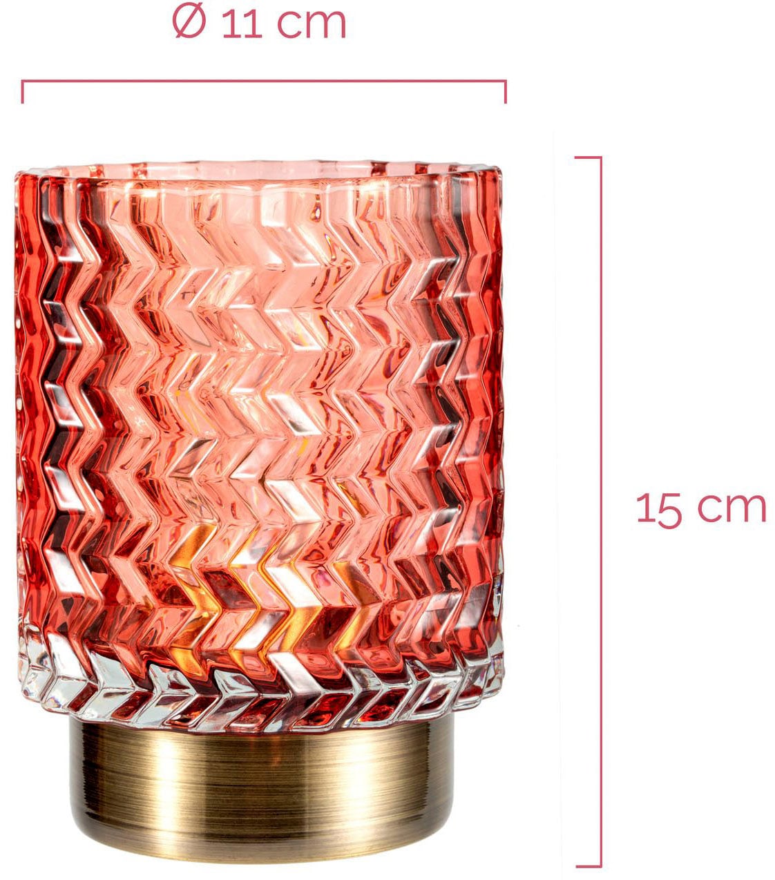 Pauleen Tischleuchte »Sweet Glamour«, 1 flammig, Leuchtmittel E14 | Leuchtmittel wechselbar, E14, Batterbiebetrieben, Timerfunktion, Windlicht