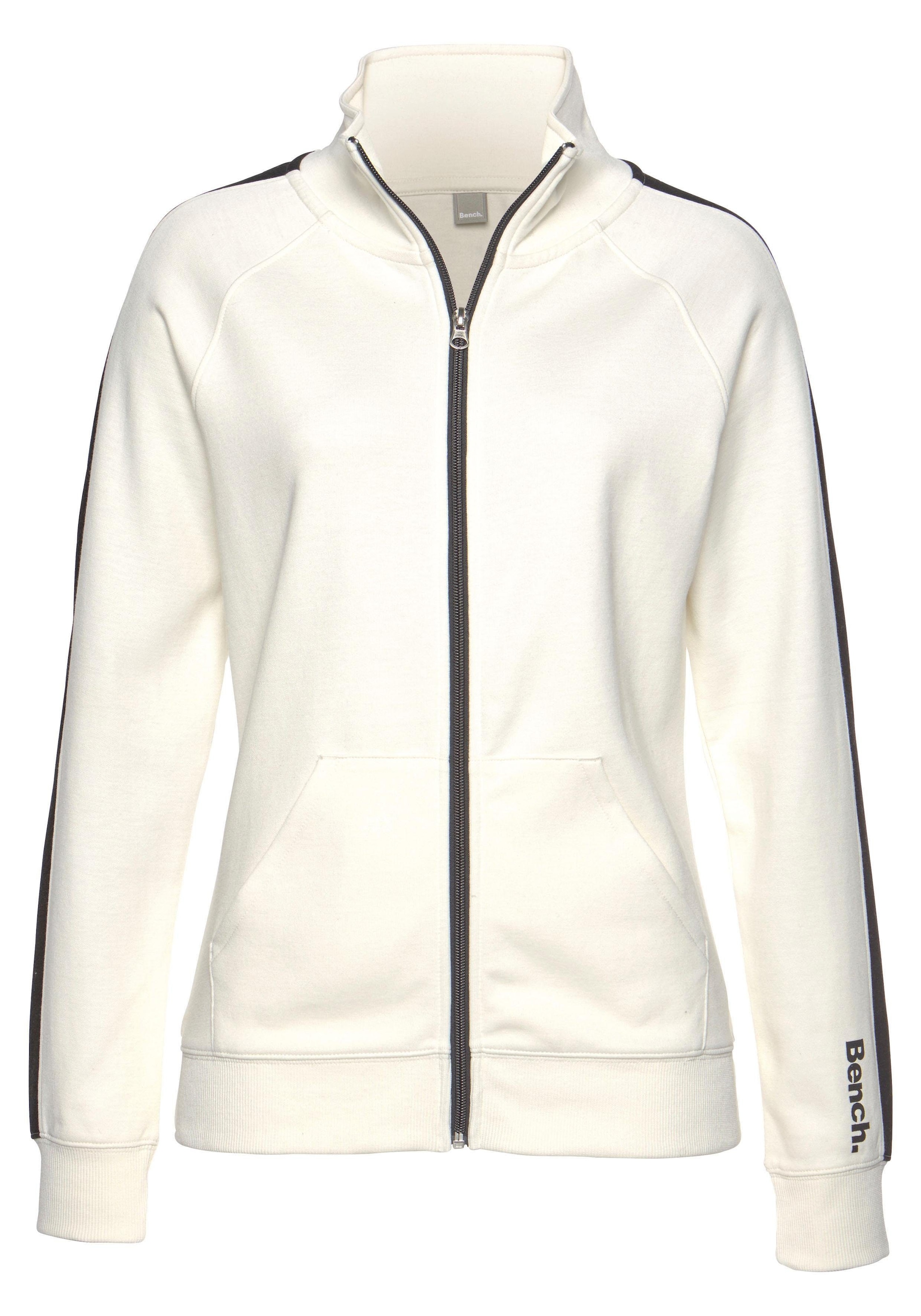 Bench. Loungewear Sweatjacke, mit Seitenstreifen und Stehkragen, Loungewear