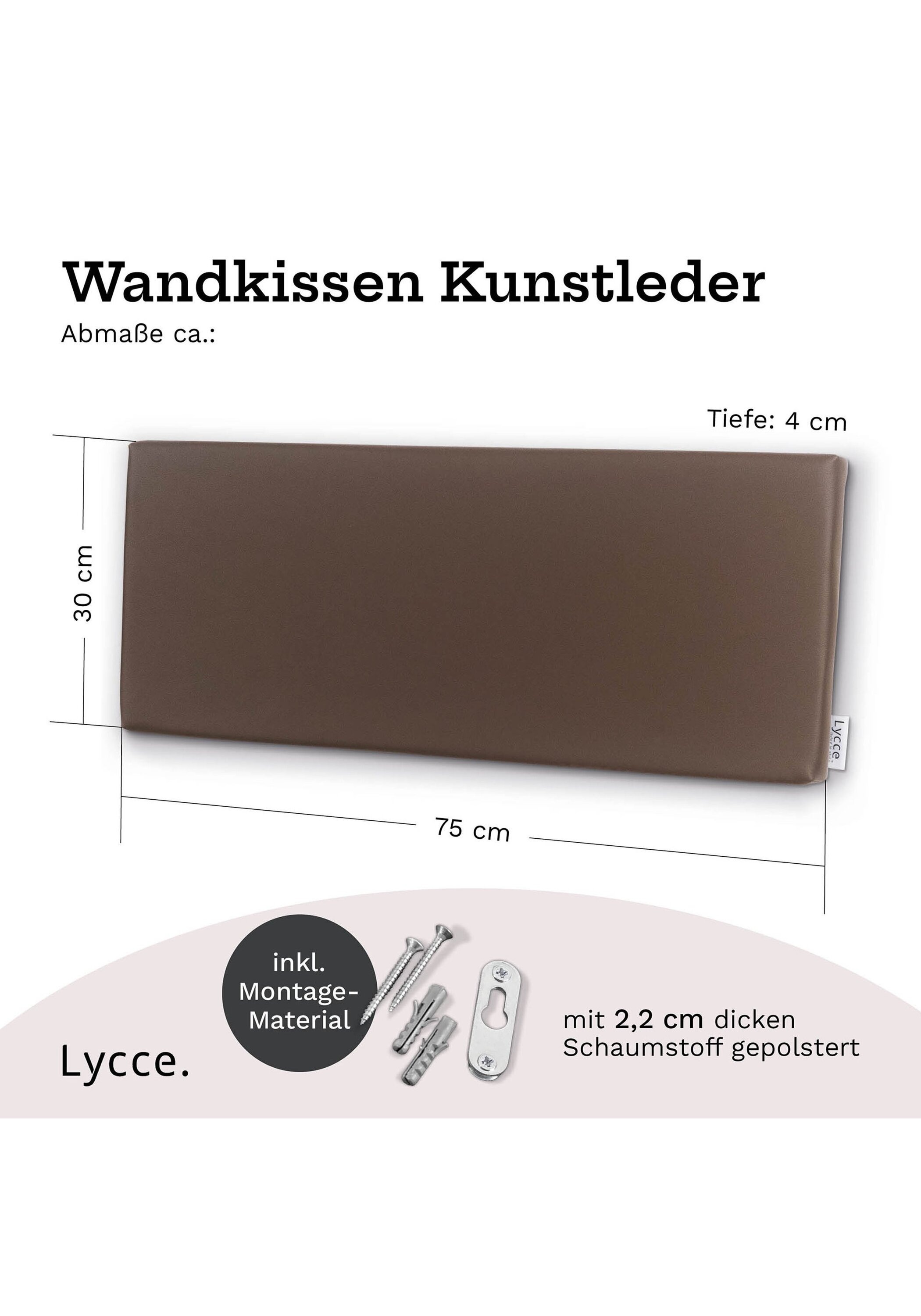 Lycce Rückenkissen »Wandkissen Wandkissen Kunstleder 1er Pack«