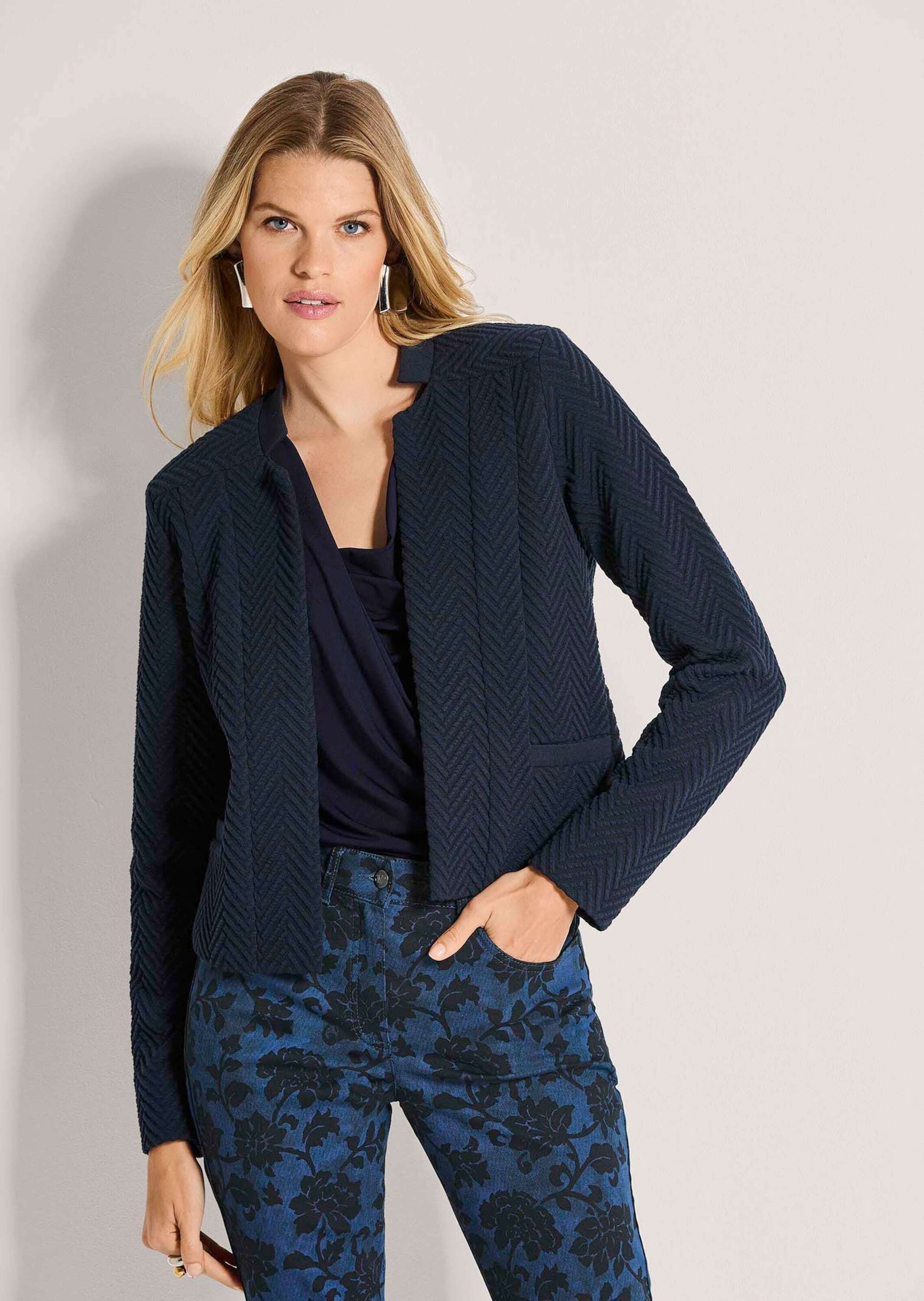 MADELEINE Jackenblazer »Kurzblazer Moderner Jerseyblazer in Melange-Optik« Struktur-Jersey