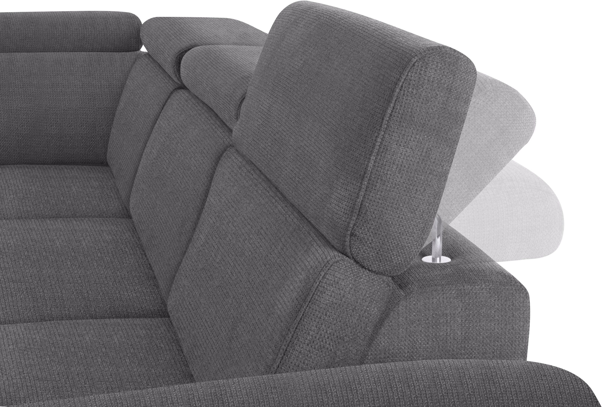 sit&more Ecksofa, inklusive Kopfteilverstellung, wahlweise mit Bettfunktion und Bettkasten