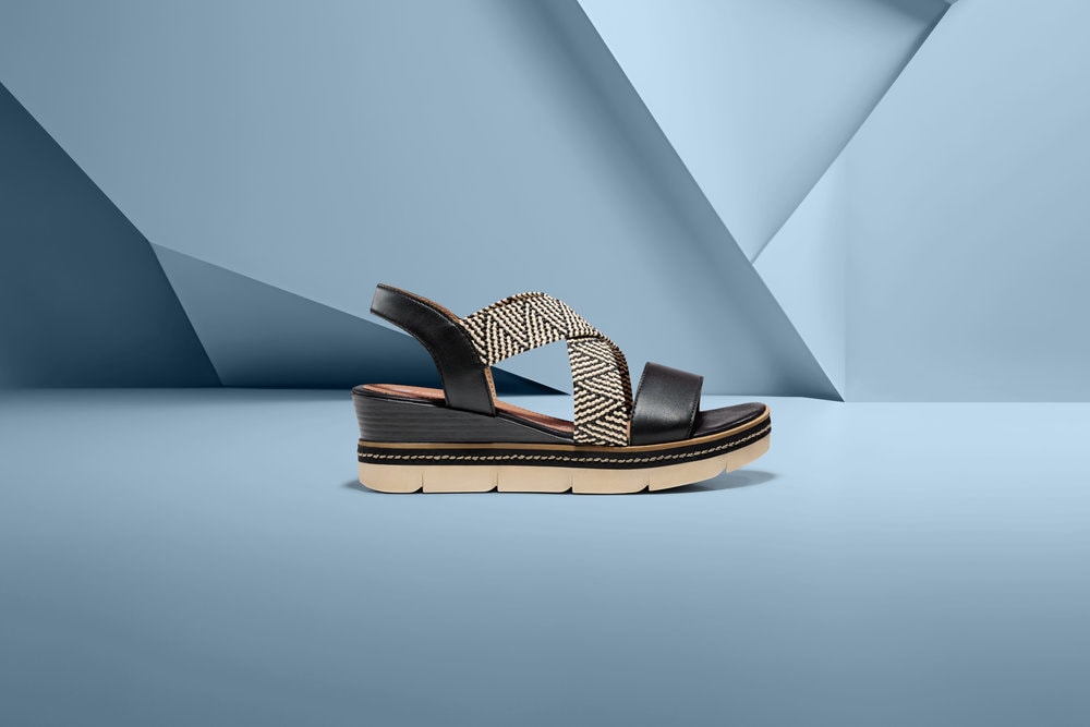 Remonte Keilsandalette, Riemchensandale, Sommerschuh, Bequemschuh mit Muster