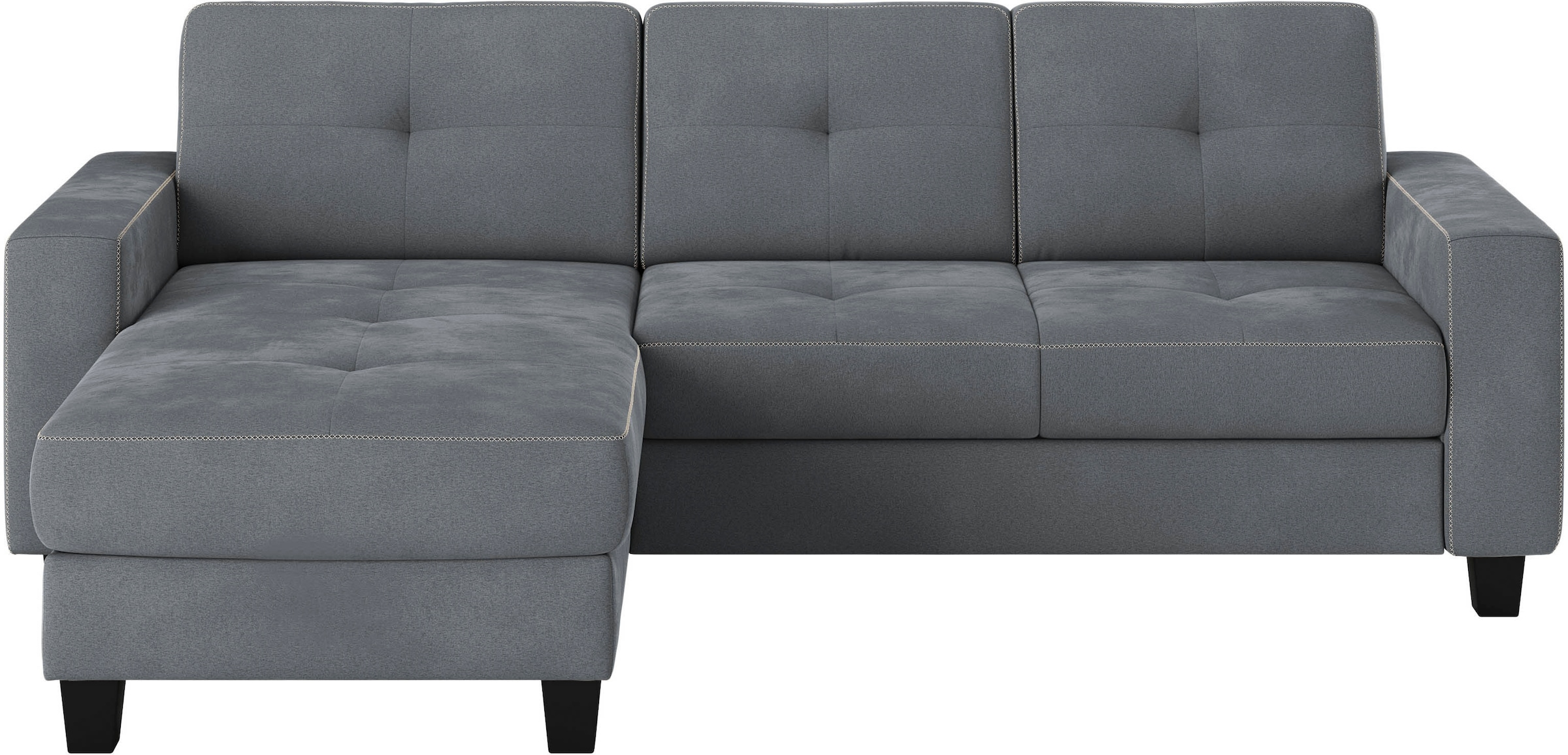 Places of Style Ecksofa »Varese L-Form«, Kreuznaht in beige