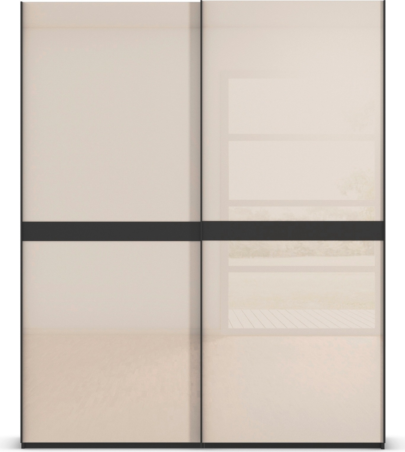 rauch Schwebetürenschrank »Kleiderschrank Schrank Garderobe Schlafzimmerschrank SCALE-LINE« edle Optik mit Bauchbinde in Korpusfarbe mit Glasfront MADE IN GERMANY