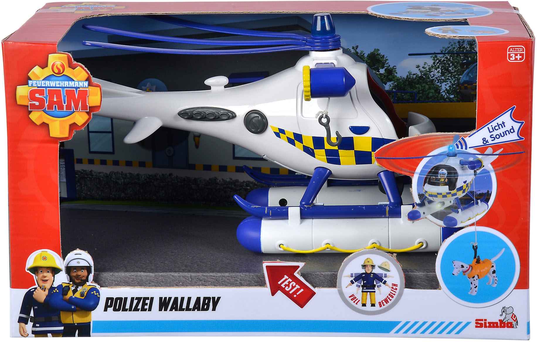Spielzeug-Hubschrauber »Feuerwehrmann Sam, Polizei Wallaby«, mit Licht- und Soundeffekten